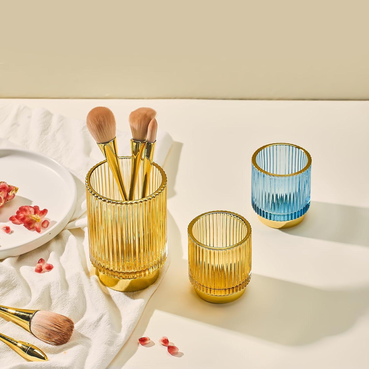 Organizador de Brochas LEICURACE de Vidrio Azul 236.6ml