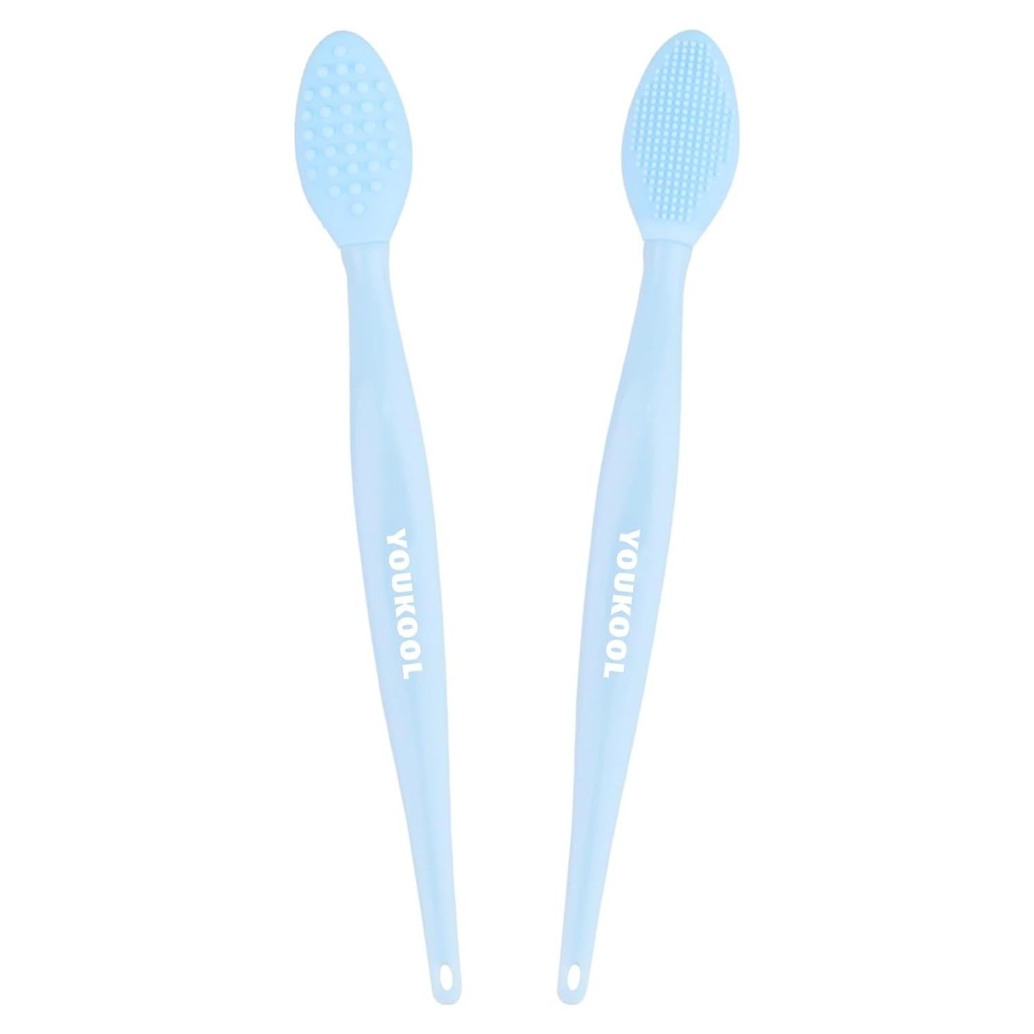 Cepillo Exfoliante de Labios YOUKOOL Doble Cara Silicona Azul 2pcs