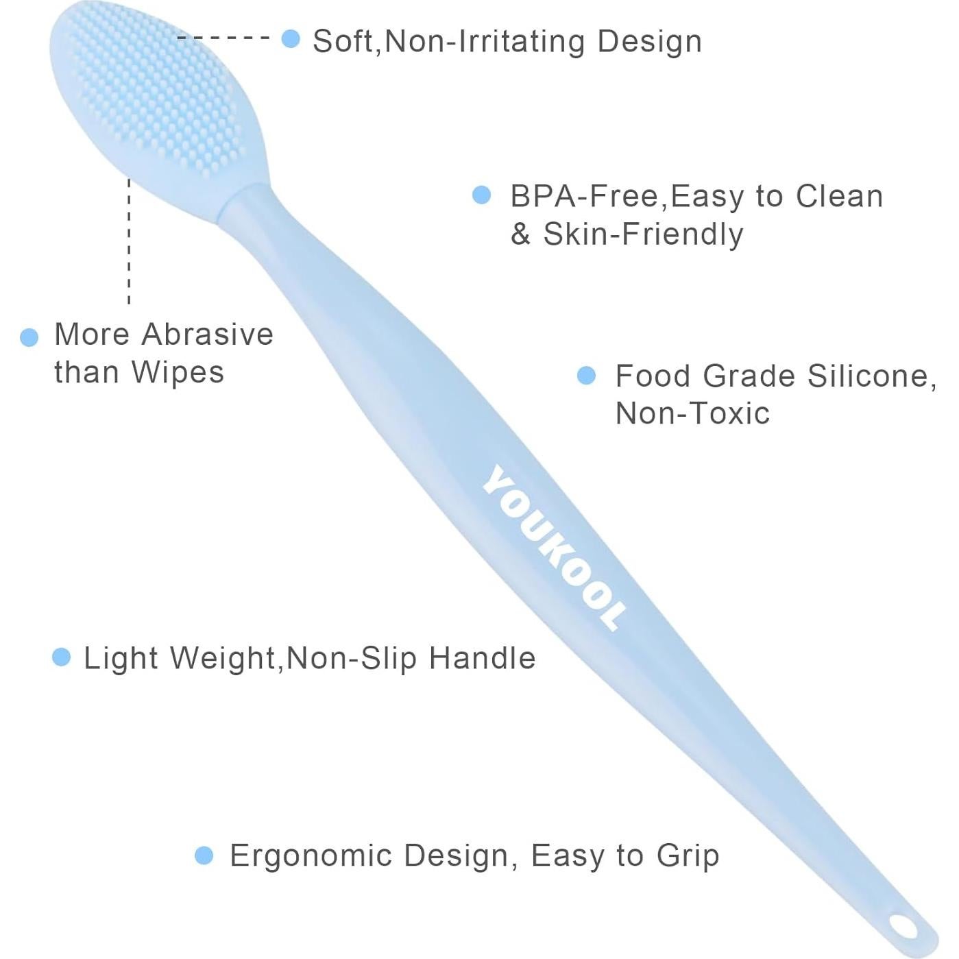 Cepillo Exfoliante de Labios YOUKOOL Doble Cara Silicona Azul 2pcs