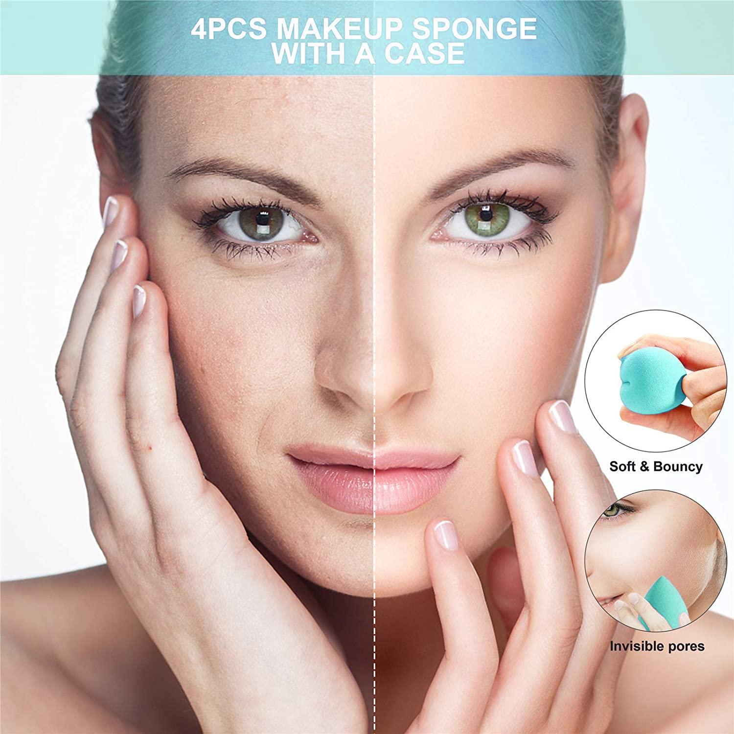 Juego de Esponjas de Maquillaje DUAIU 4 Piezas Aguamarina