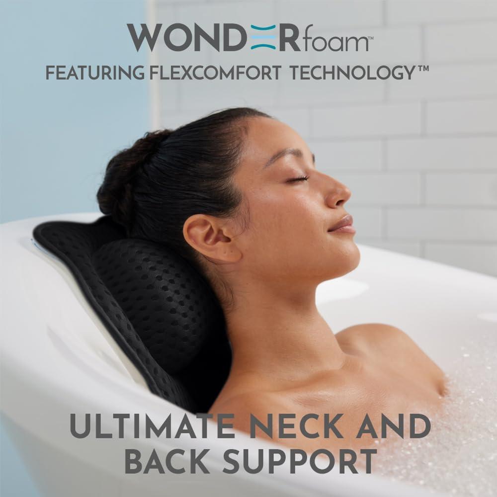 Almohada de Baño Ergonómica WONDERfoam Negra 43.8x41.9 cm