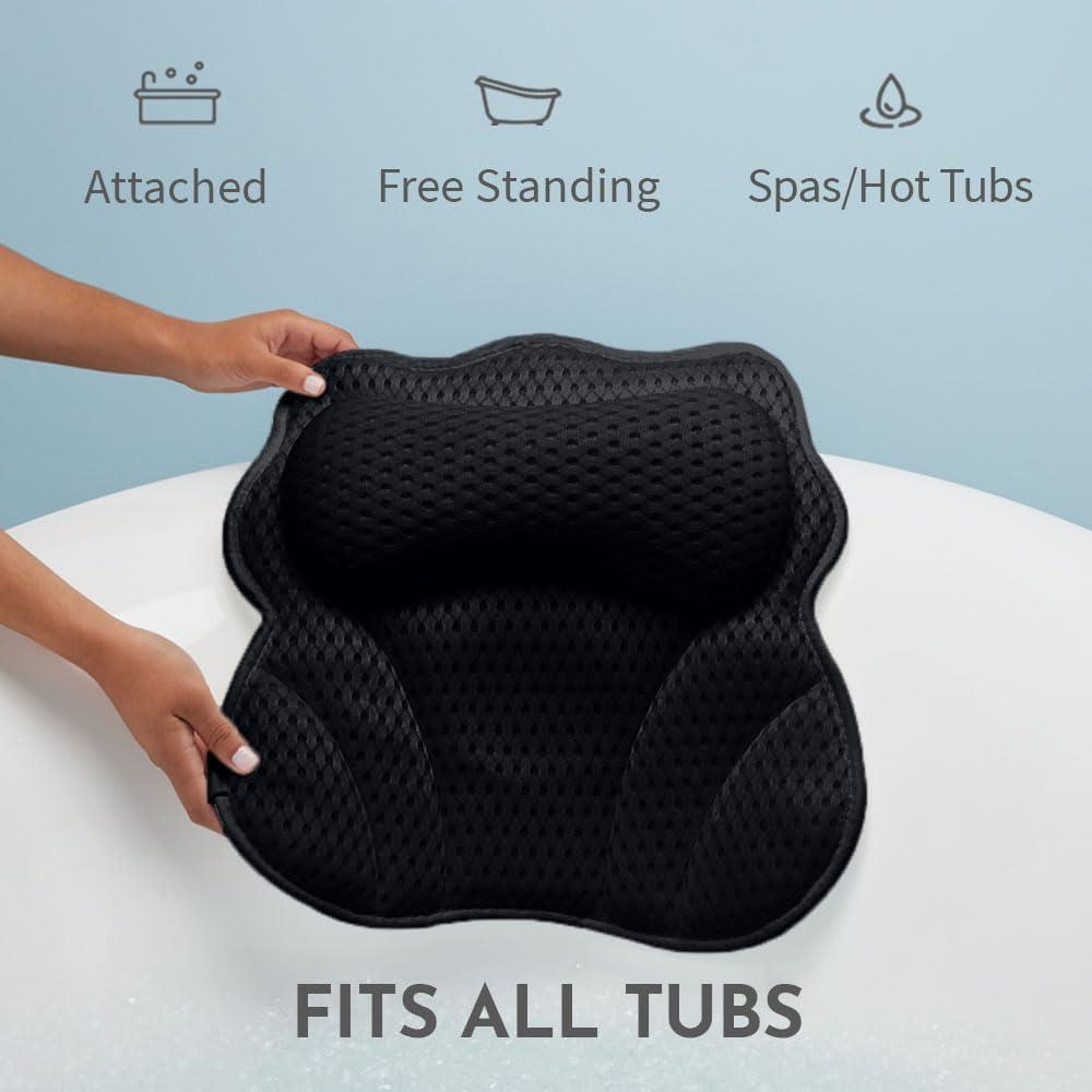 Almohada de Baño Ergonómica WONDERfoam Negra 43.8x41.9 cm