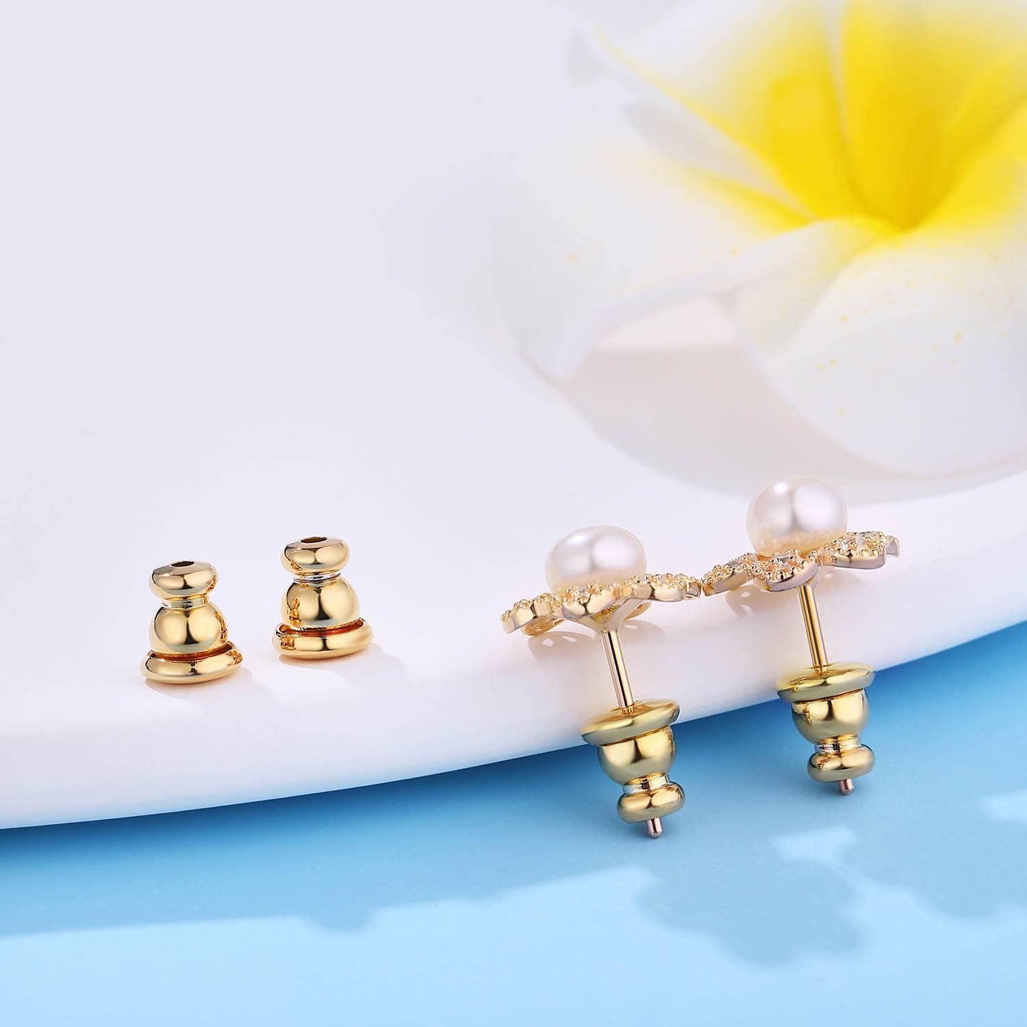 Respaldos de Aretes de 18K Moconar - 4 Pares Hipoalergénicos