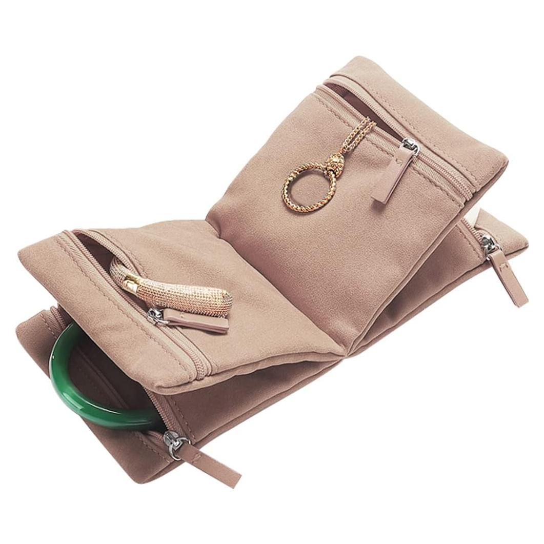 Bolsa Organizadora de Joyería Kelendle Terciopelo Champagne 11.5cm