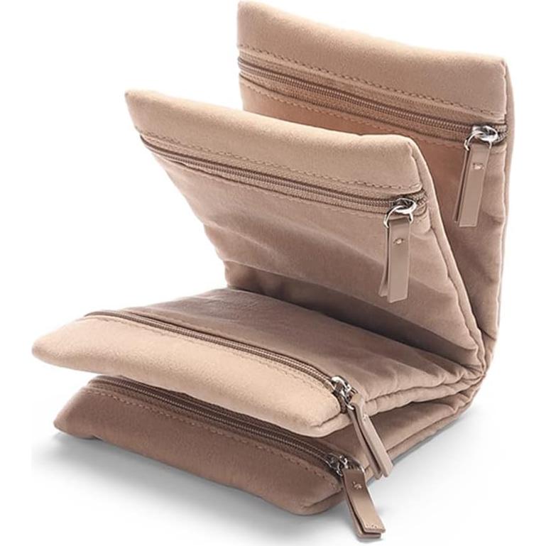 Bolsa Organizadora de Joyería Kelendle Terciopelo Champagne 11.5cm