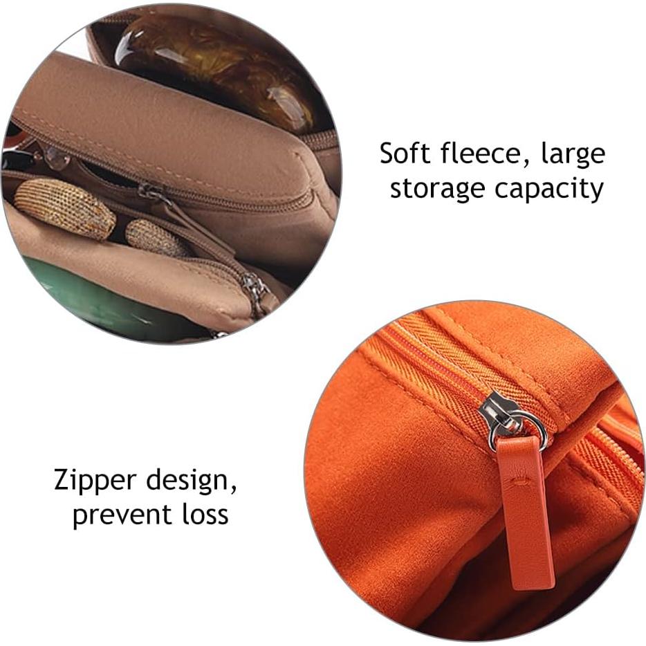 Bolsa Organizadora de Joyería Kelendle Terciopelo Champagne 11.5cm