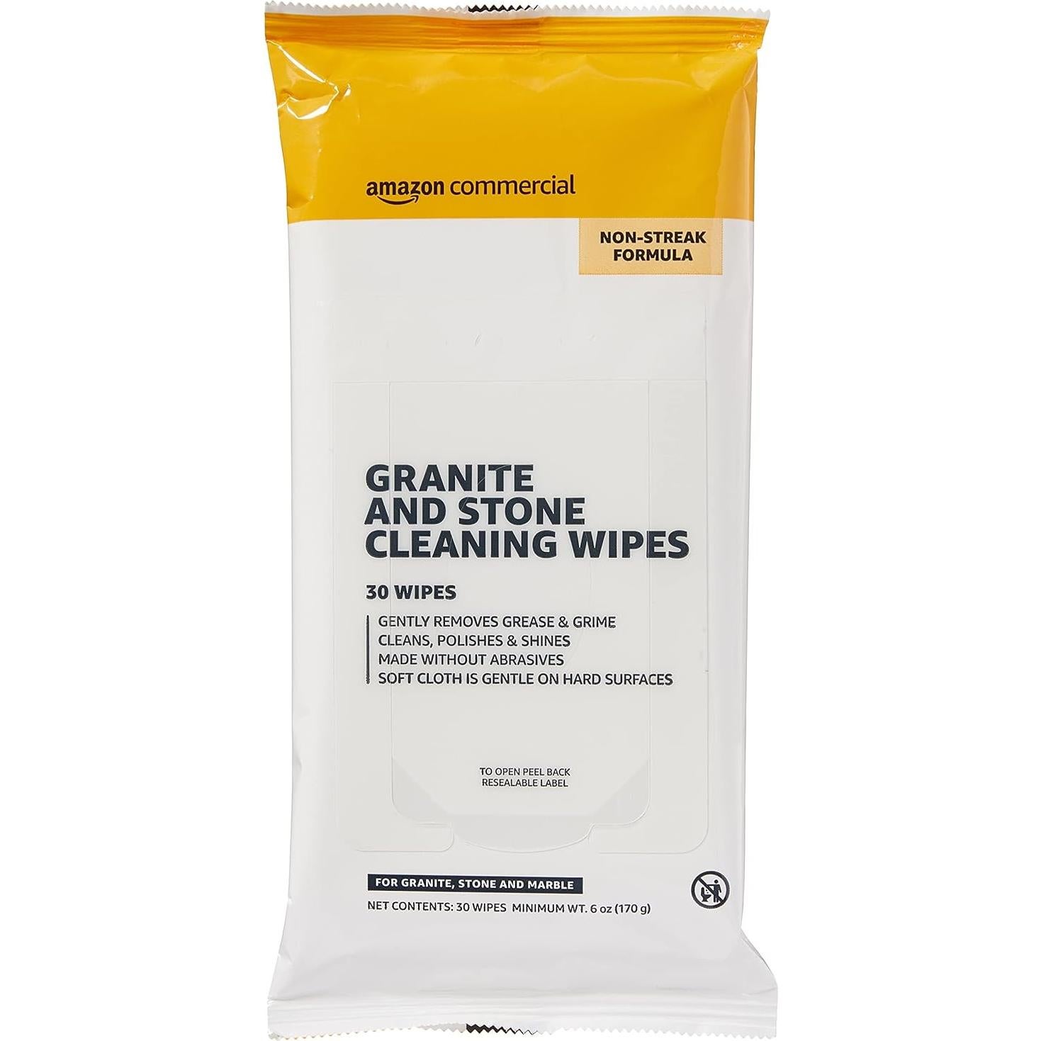 Toallitas de limpieza para granito y piedra AmazonCommercial, 120 unidades