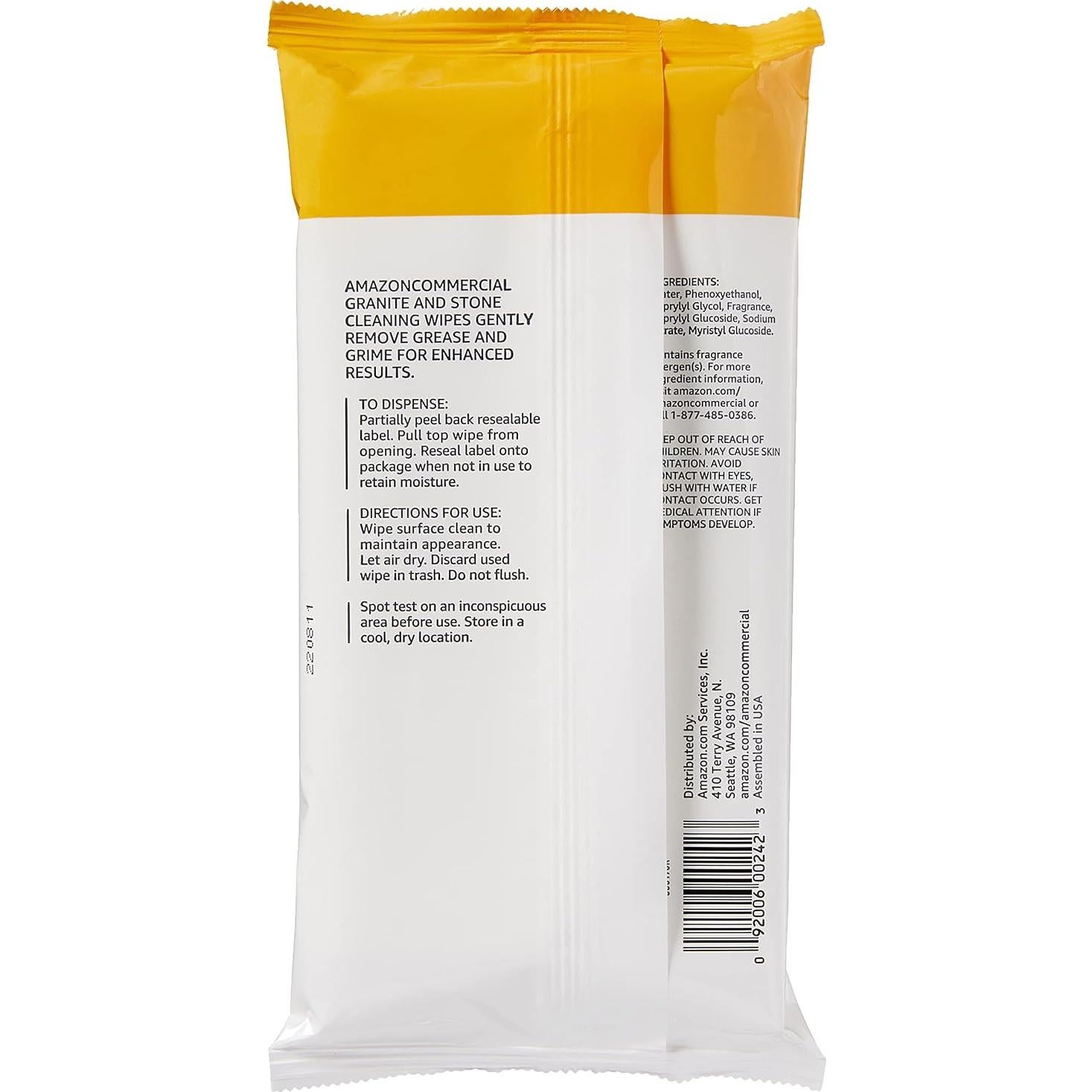 Toallitas de limpieza para granito y piedra AmazonCommercial, 120 unidades