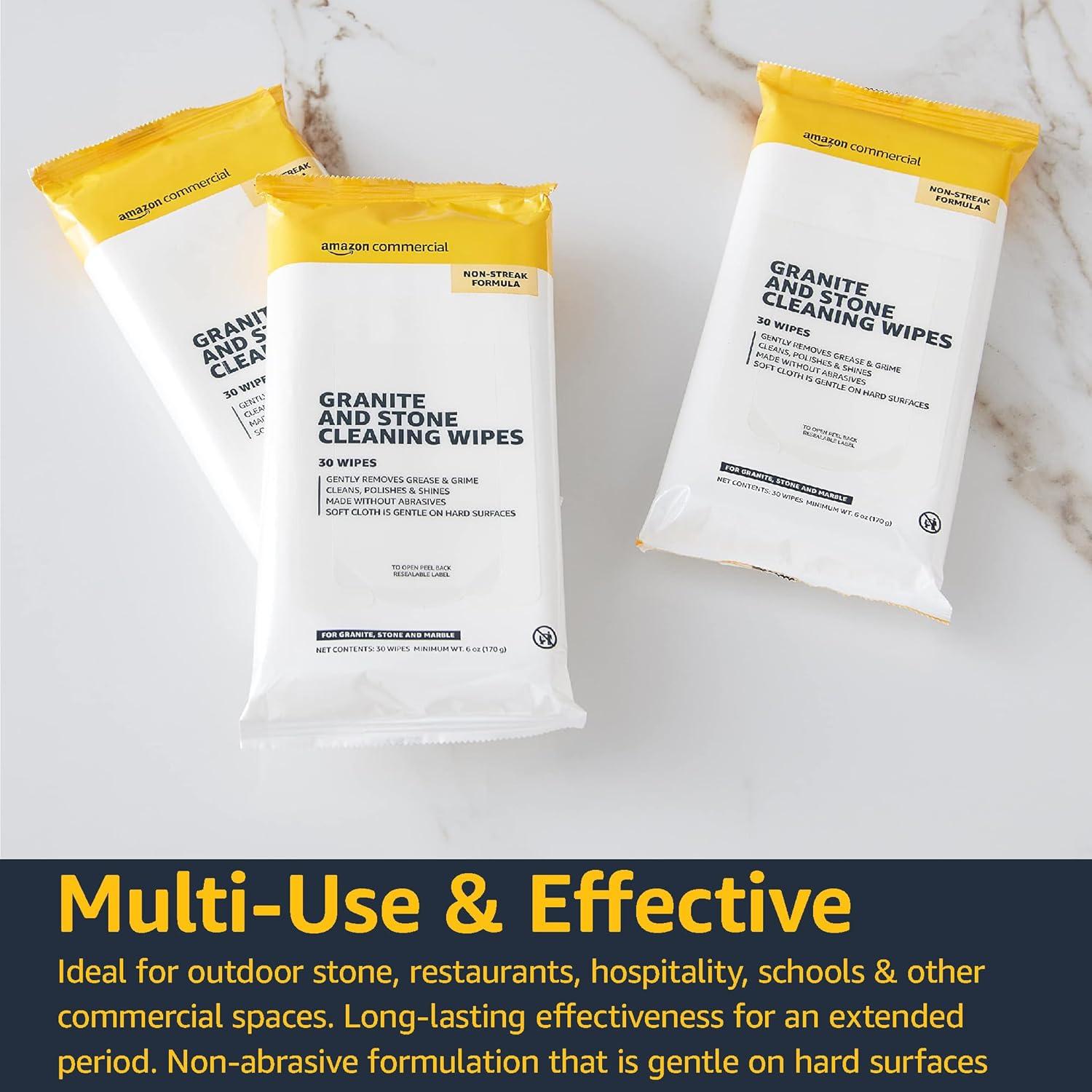 Toallitas de limpieza para granito y piedra AmazonCommercial, 120 unidades