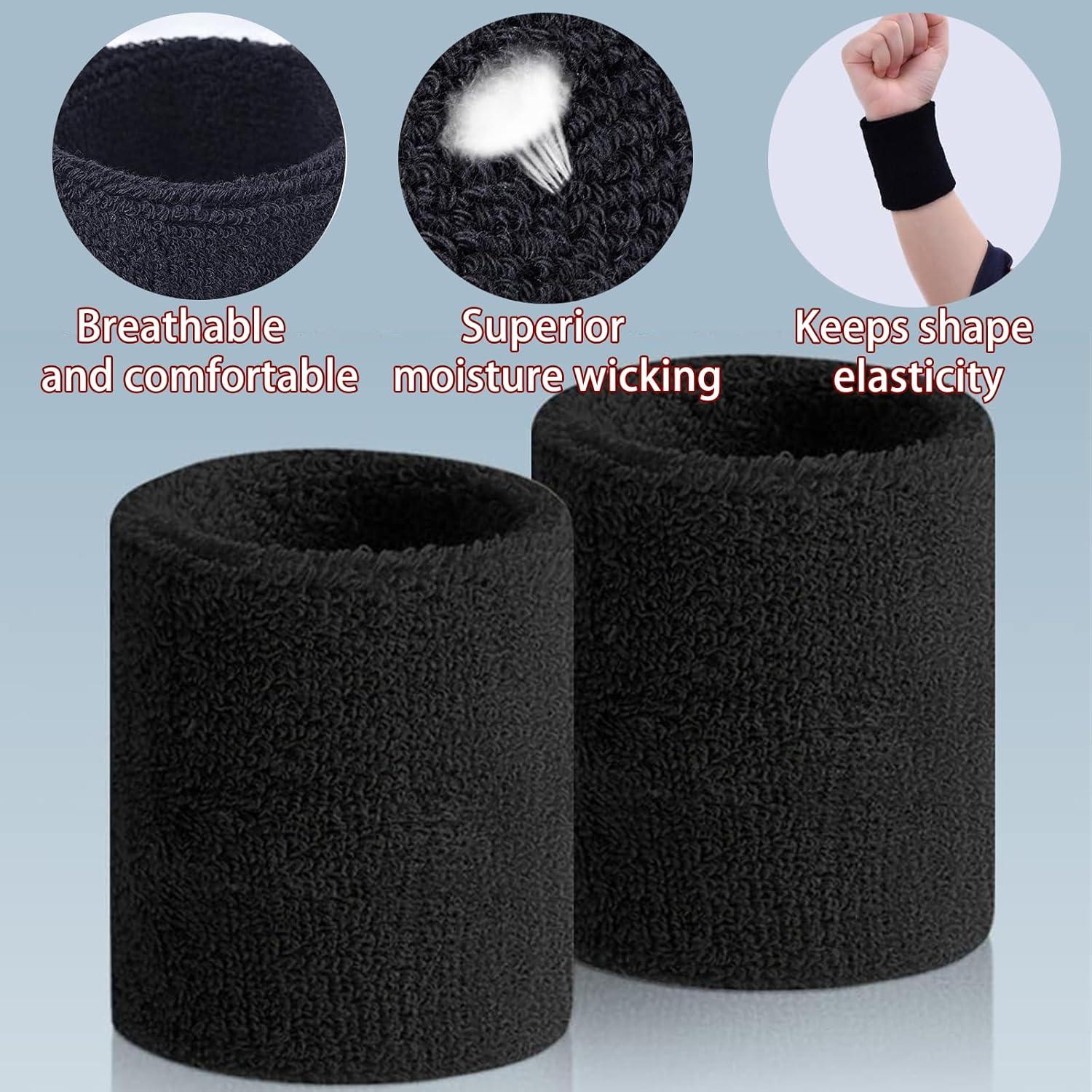 10 Pares de Bandas de Sudor Magicorange para Muñecas - Algodón Absorbente