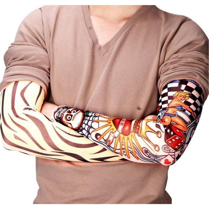 Mangas de Tatuaje Temporal Pinkiou Unisex - 6 Pcs, Protección Solar