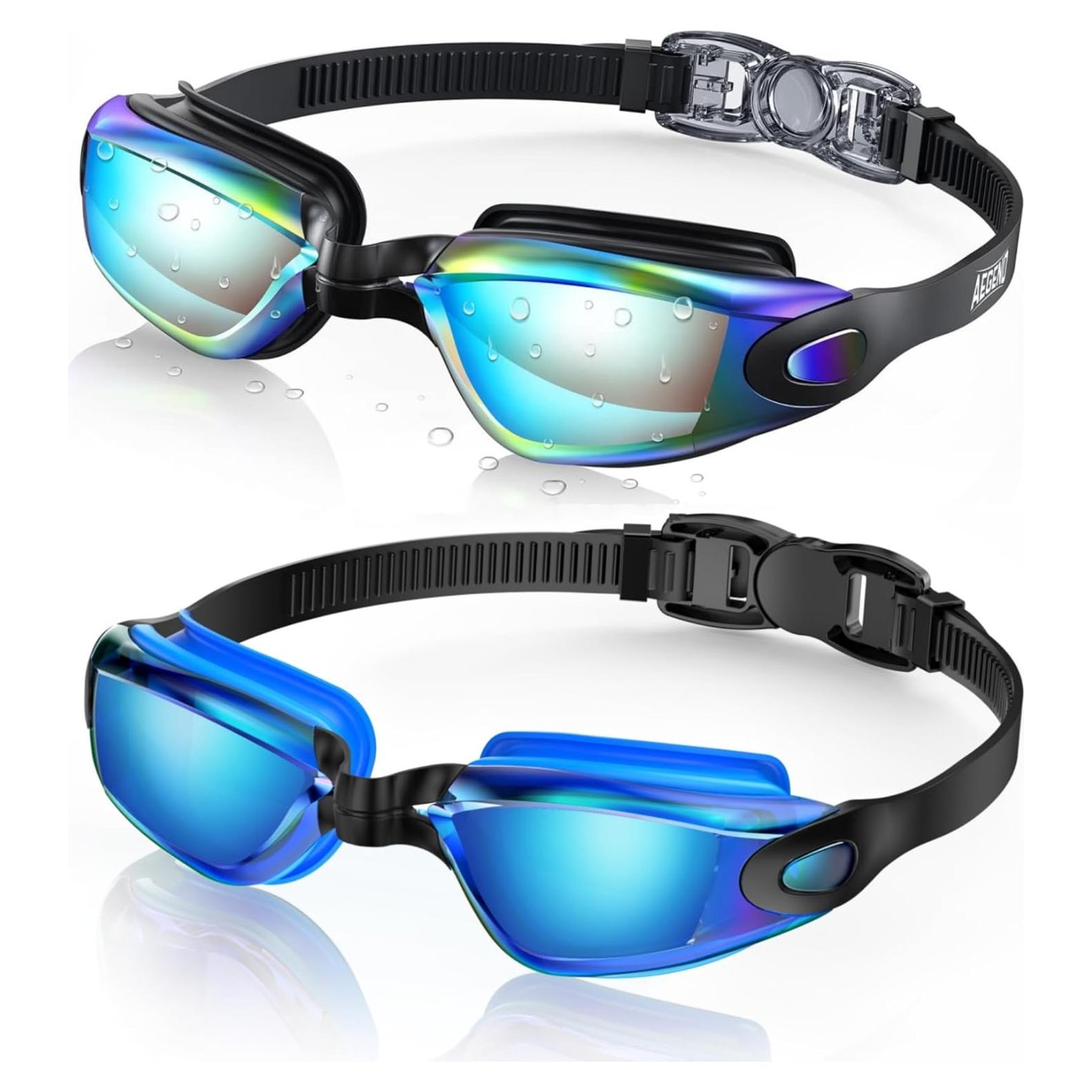 Gafas de natación Aegend, 2 pares, anti-fugas, visión clara