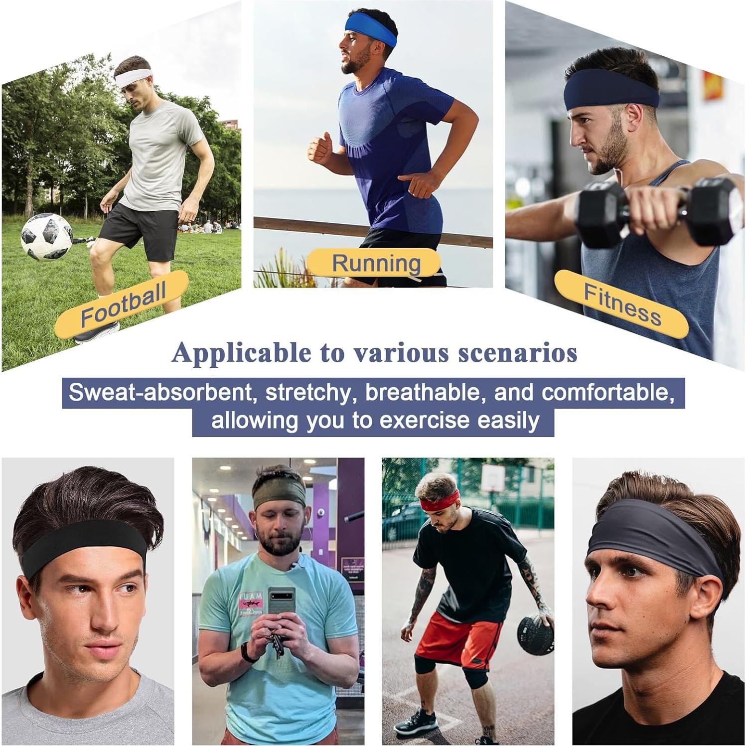 Cintas para la cabeza deportivas XTREND - 5 Pcs, absorbentes, unisex