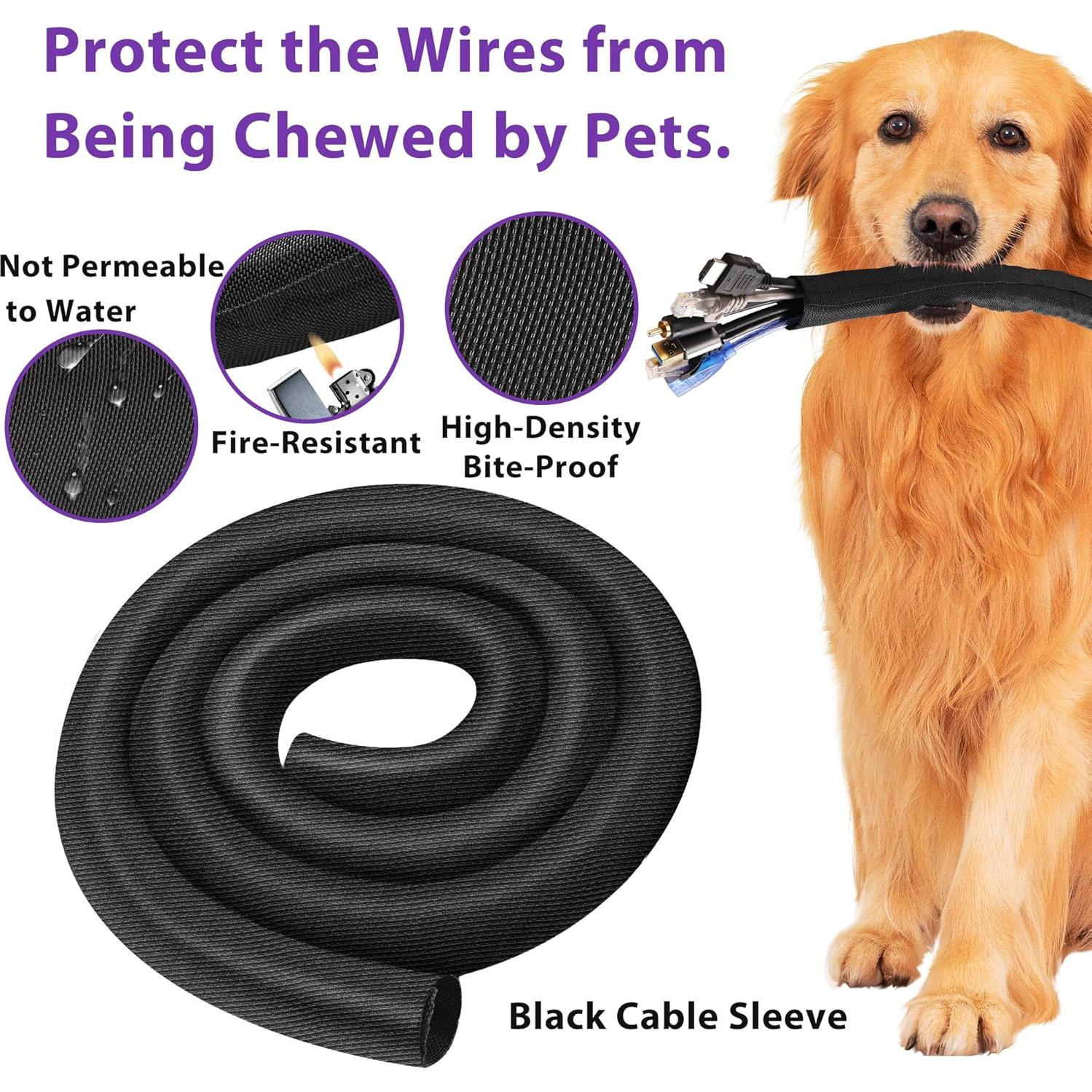 Manga de Gestión de Cables YCLYC 2.5m - 0.6cm Flexible Negra