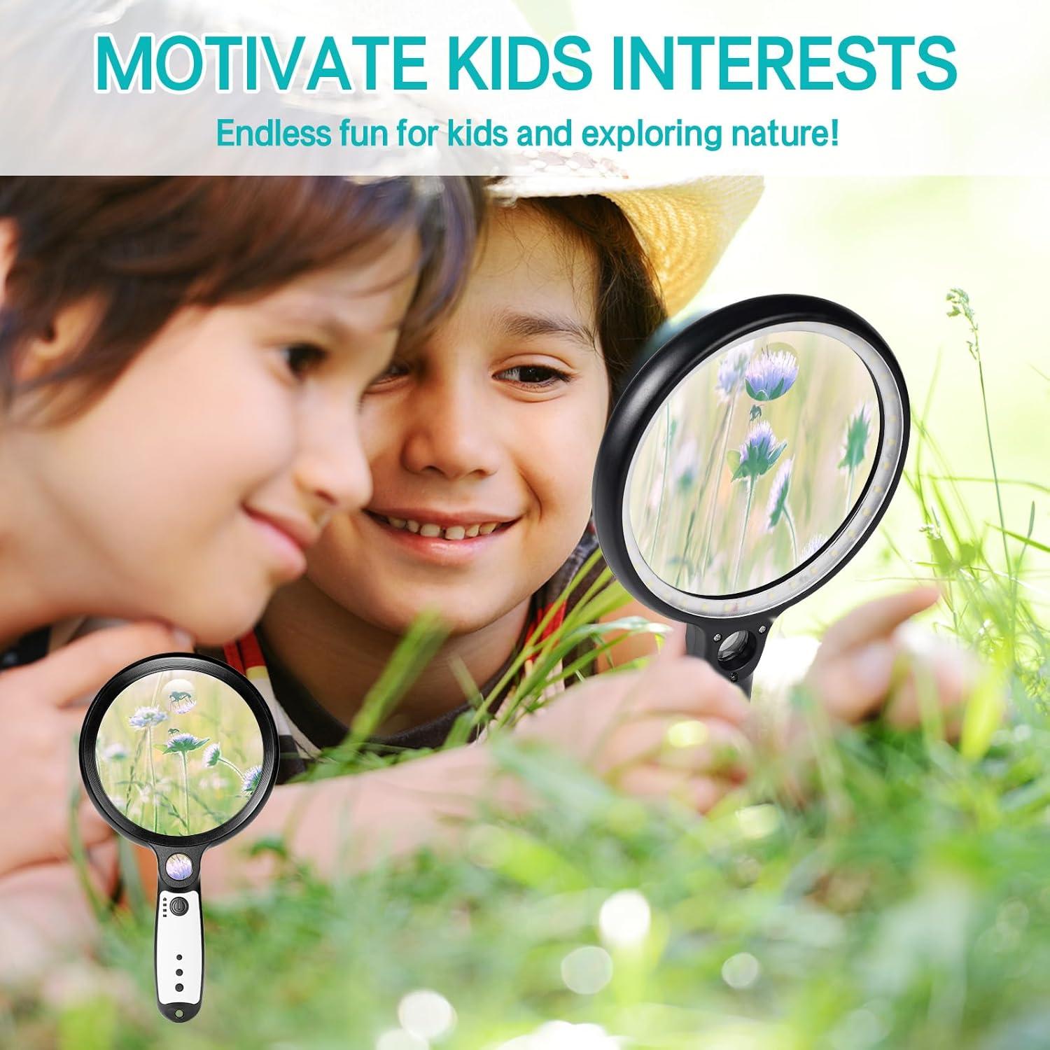 Lupa de Mano Iluminada GABORISH 10X 20X 45X con 37 LEDs