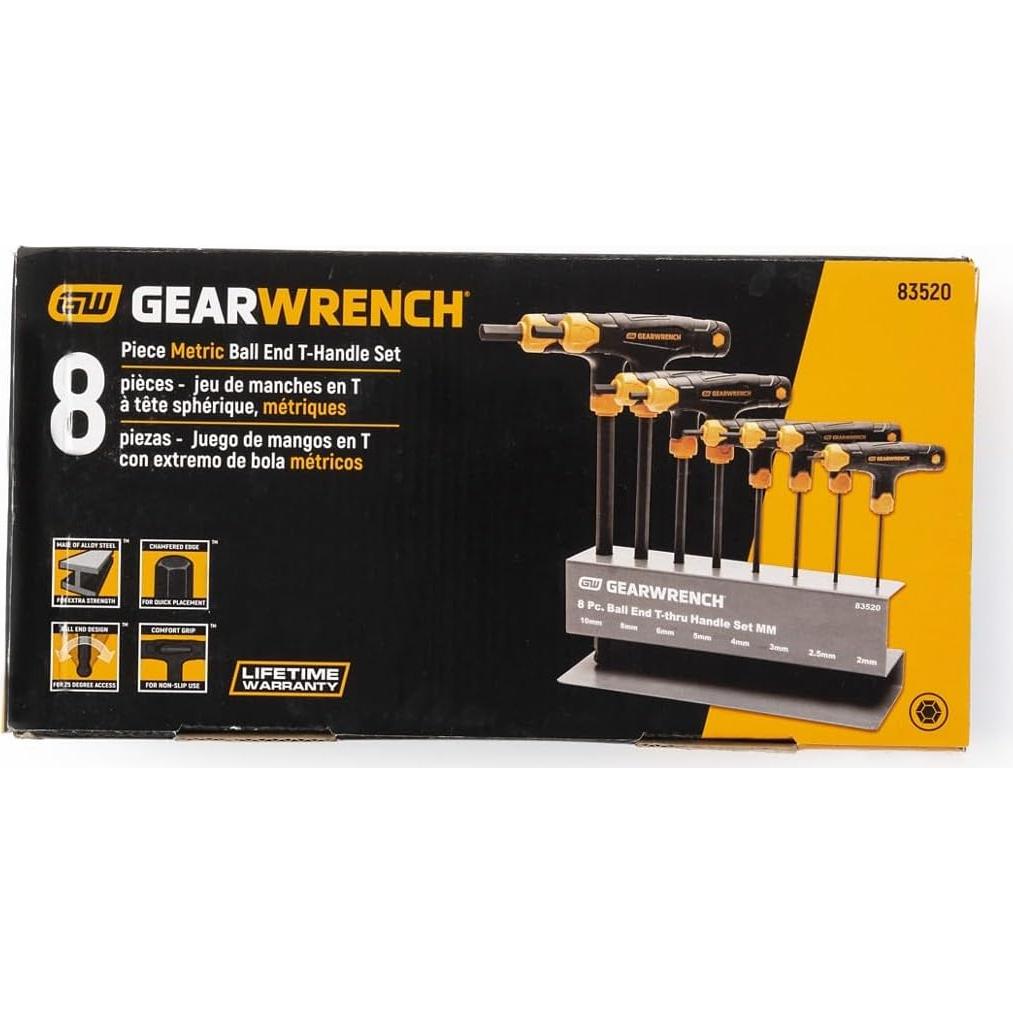 Juego de Llaves Hexagonales T-Handle GEARWRENCH 8 Piezas Métricas