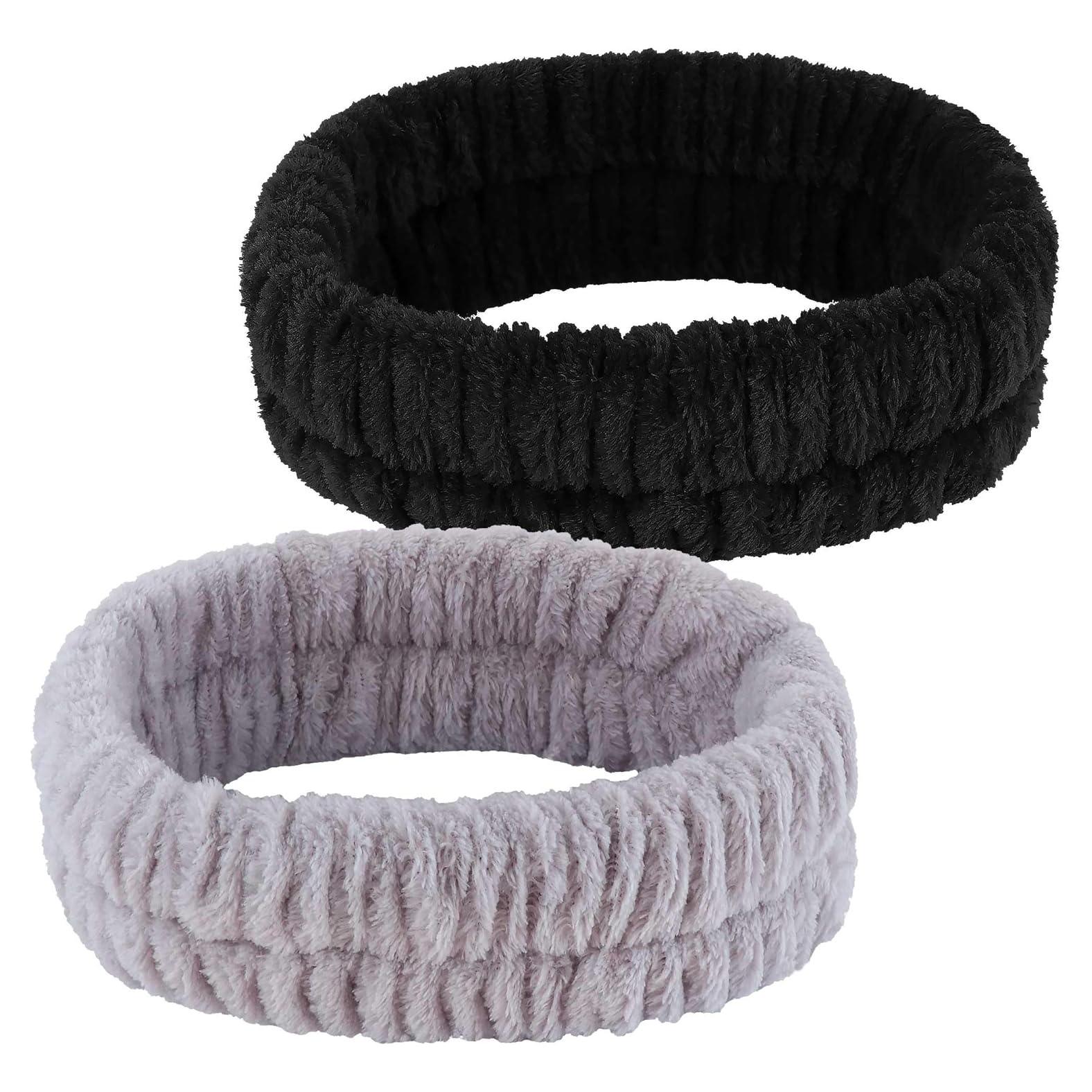 Diadema de Spa YGQQOY 2 Piezas Microfibra Suave Negro Gris