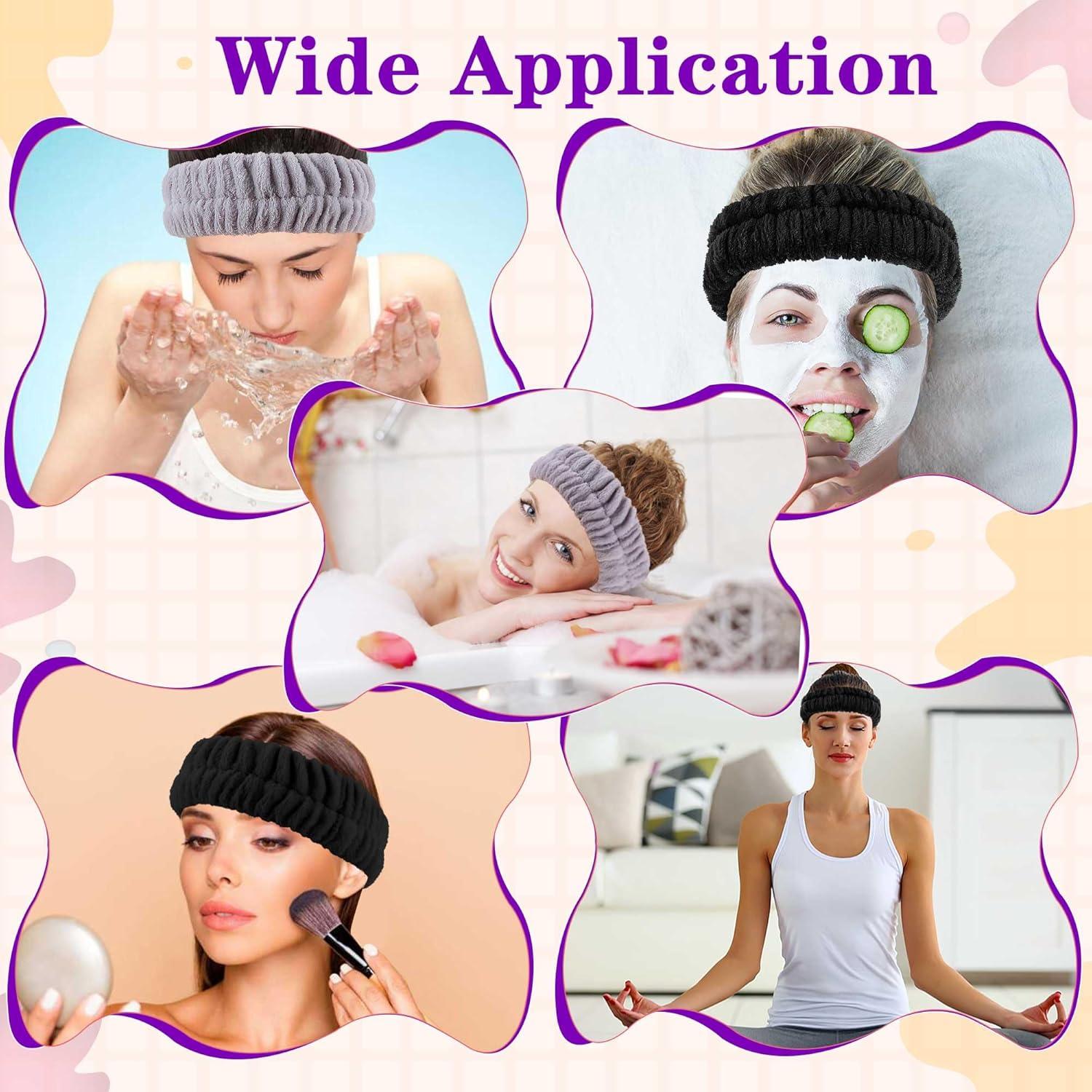 Diadema de Spa YGQQOY 2 Piezas Microfibra Suave Negro Gris