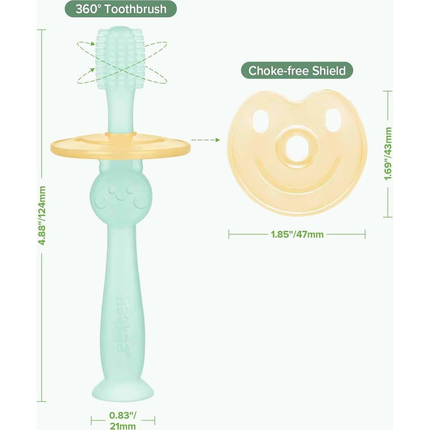 Cepillo de Dientes 360° Haakaa para Bebés Azul - Silicona