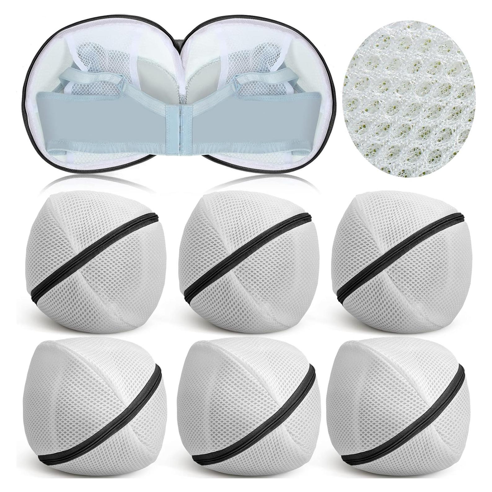 6 Bolsas de Lavado de Sujetadores Shappy con Cremallera - Negro