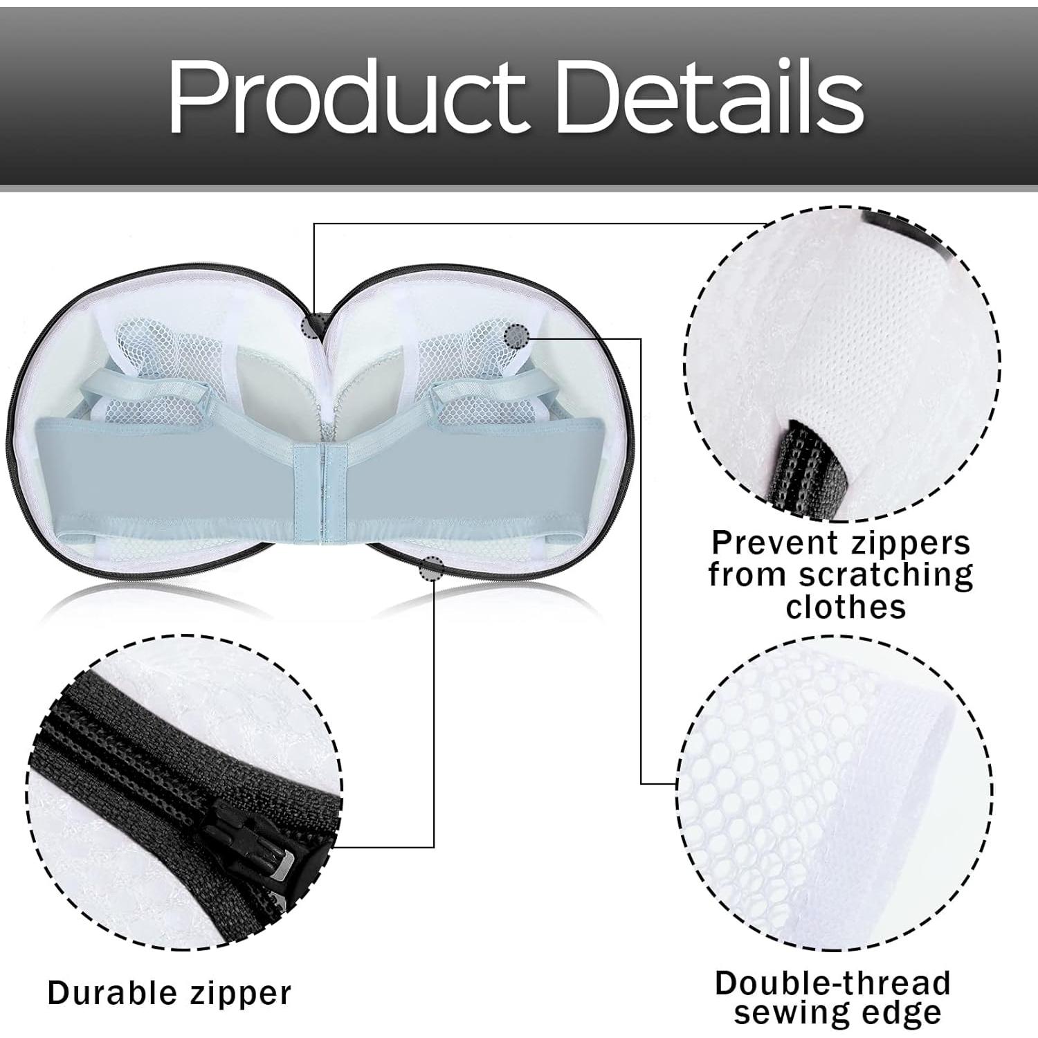 6 Bolsas de Lavado de Sujetadores Shappy con Cremallera - Negro