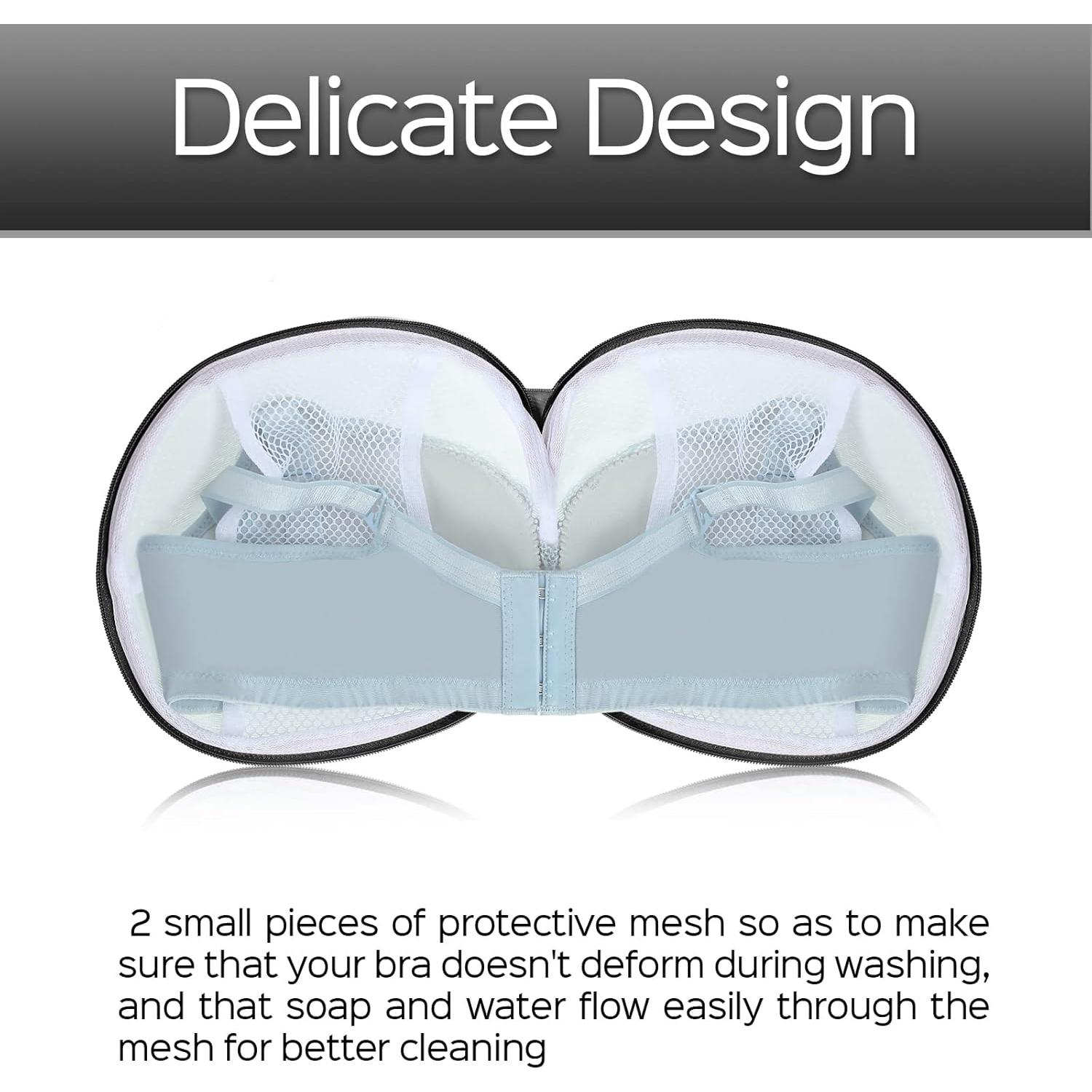 6 Bolsas de Lavado de Sujetadores Shappy con Cremallera - Negro