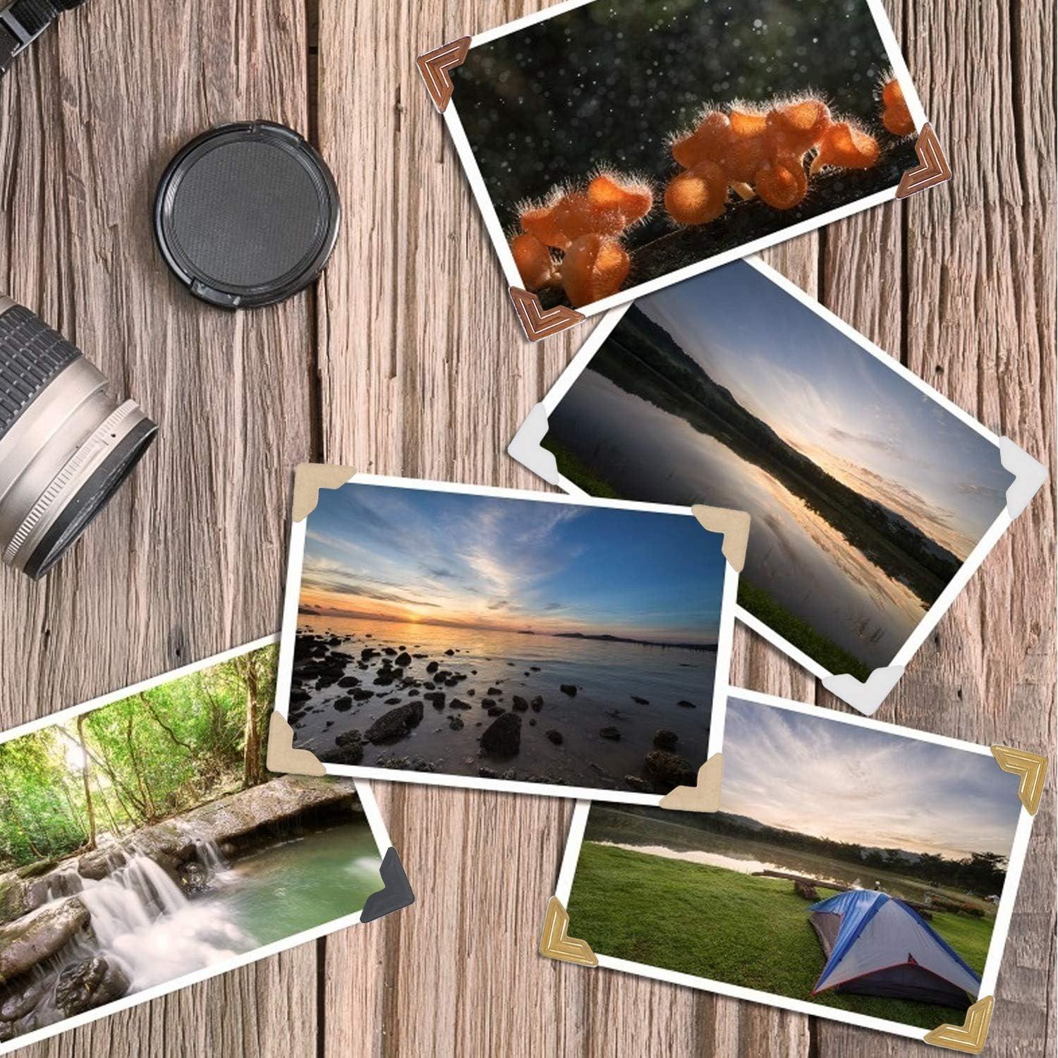 Esquinas Autoadhesivas para Fotos DERAYEE - 288 Piezas 6 Colores