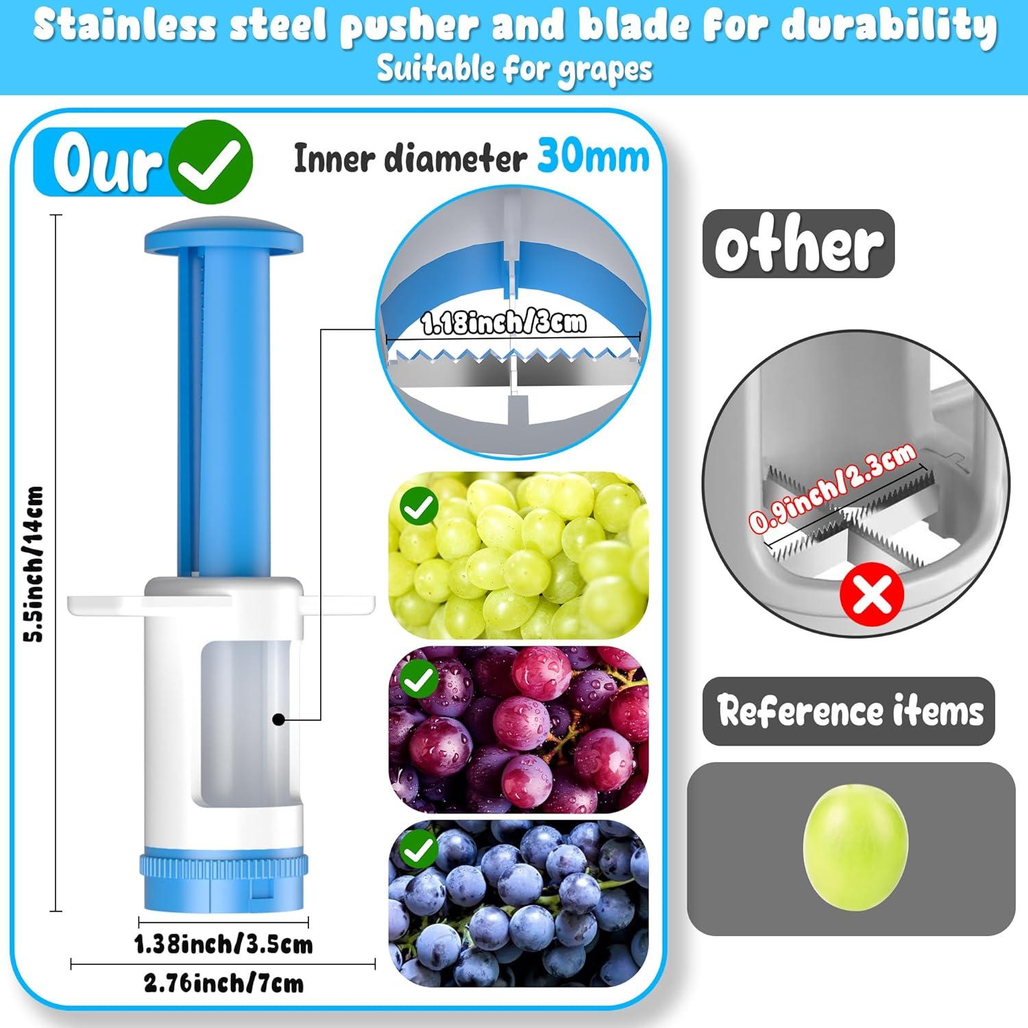Cortador de Uvas FUNIZE para Niños - Cuchilla Cruzada Azul