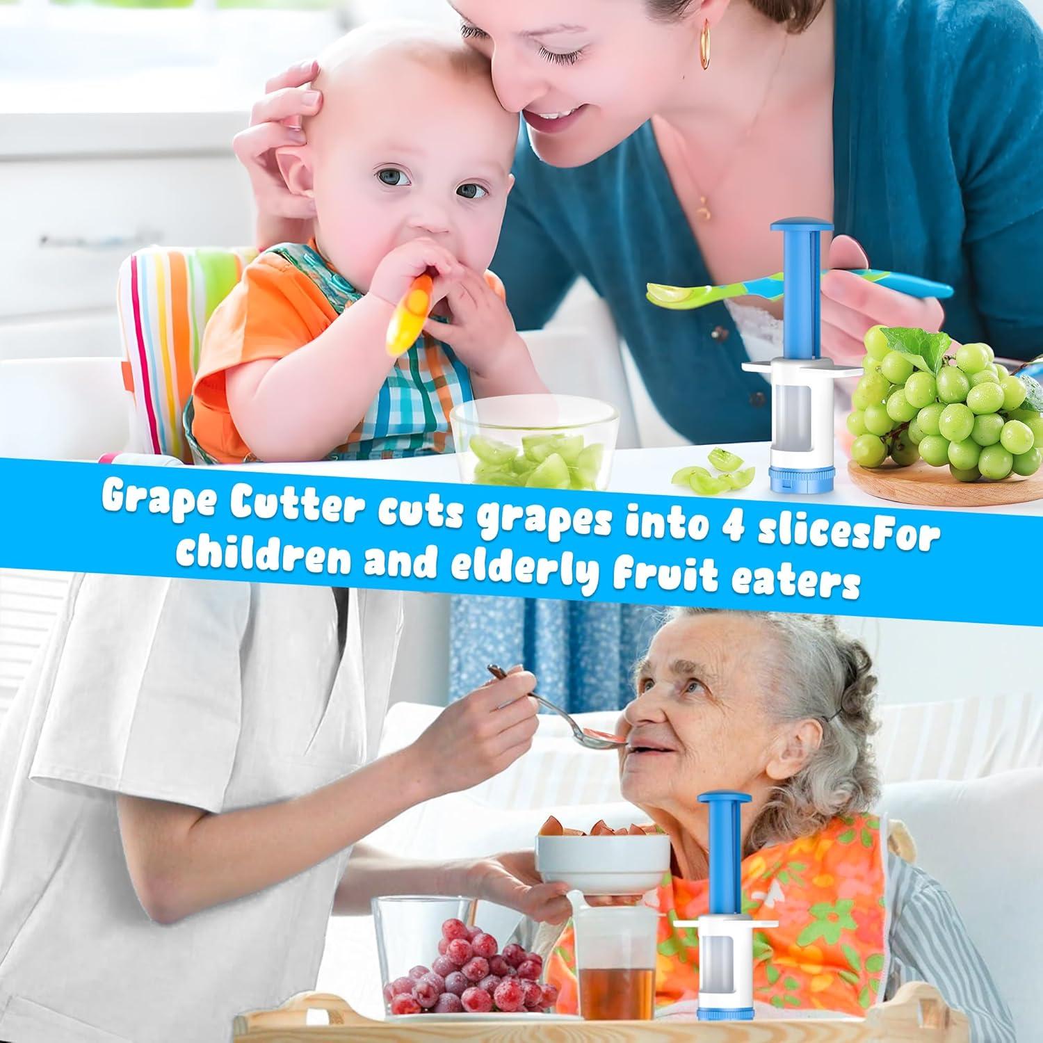 Cortador de Uvas FUNIZE para Niños - Cuchilla Cruzada Azul
