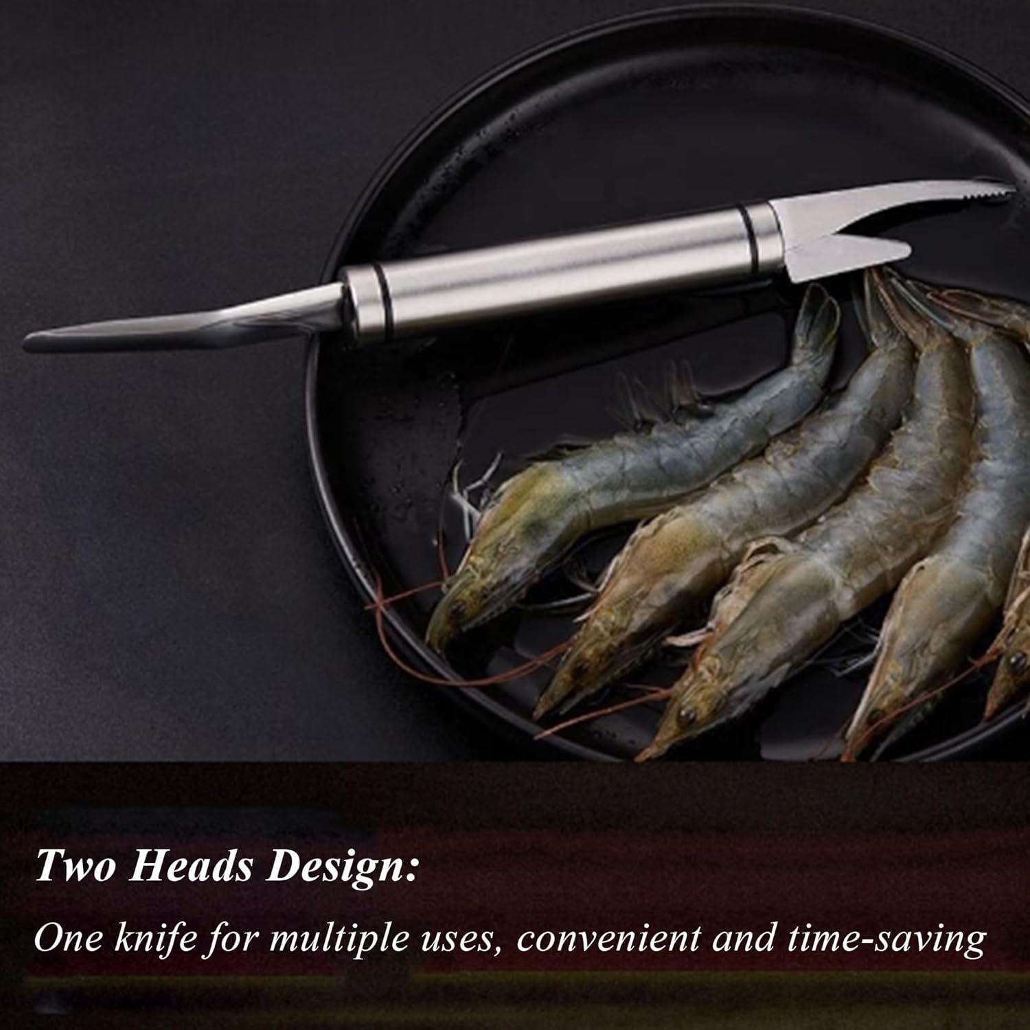 Herramienta Desvenar Camarones 2 en 1 LXLVOUEG Acero Inoxidable