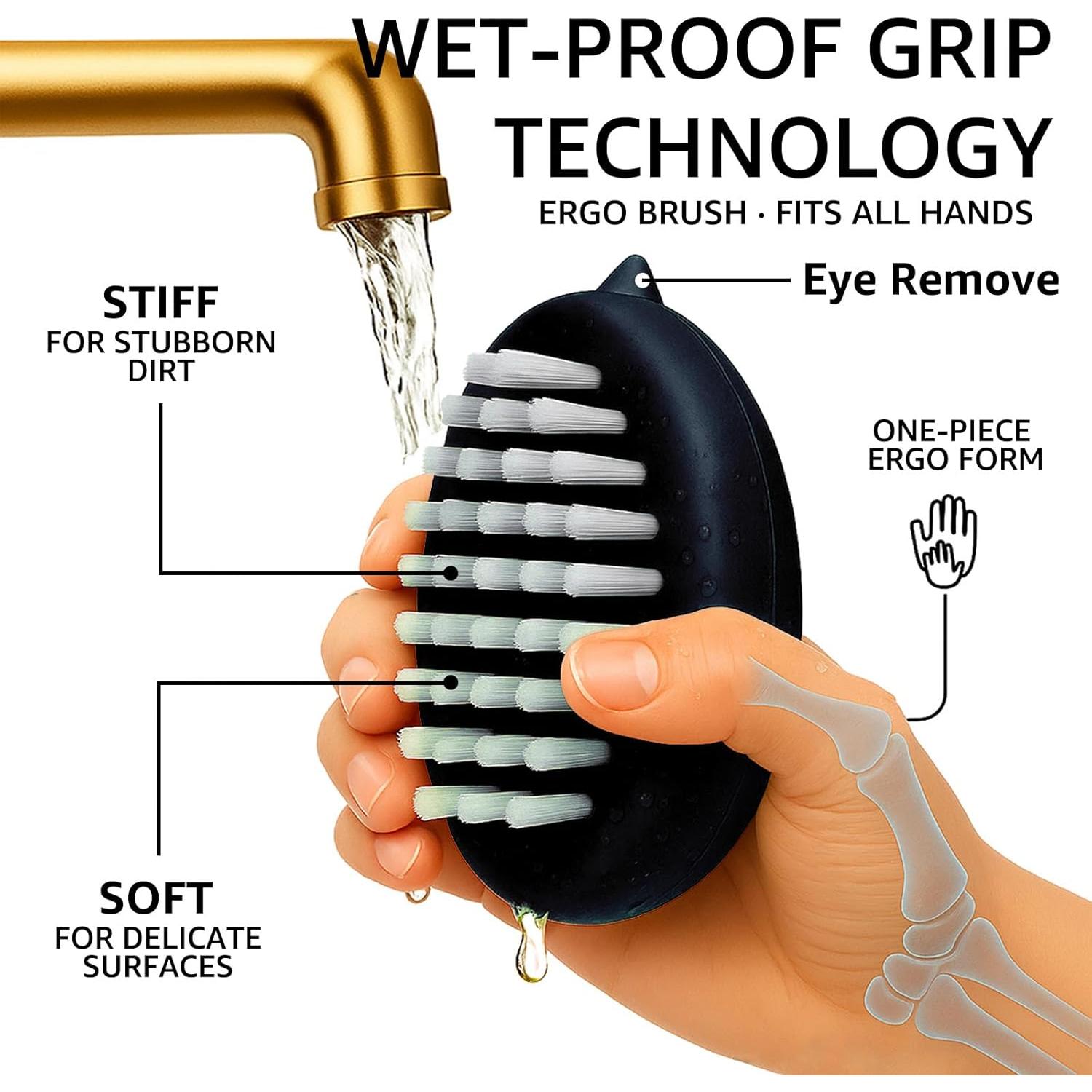 Cepillo de Verduras AISHUJIE 2 Piezas Doble Cerda Ergonómico