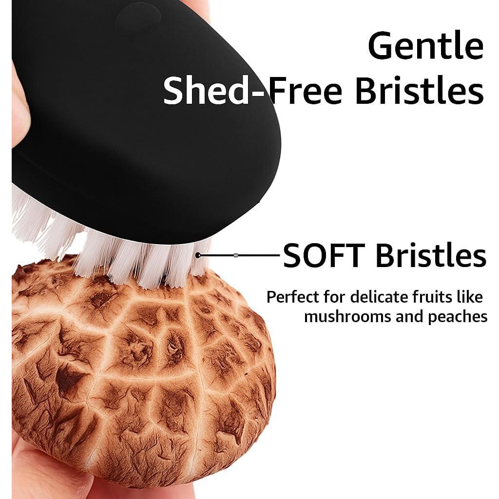 Cepillo de Verduras AISHUJIE 2 Piezas Doble Cerda Ergonómico