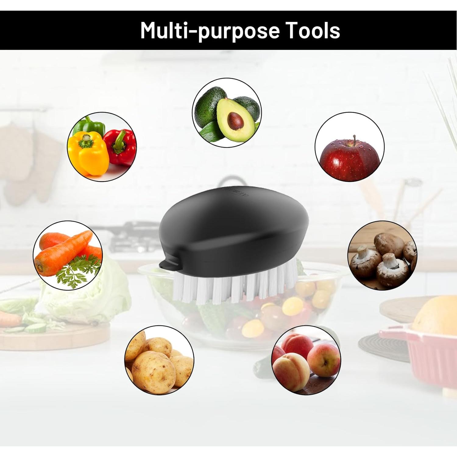 Cepillo de Verduras AISHUJIE 2 Piezas Doble Cerda Ergonómico