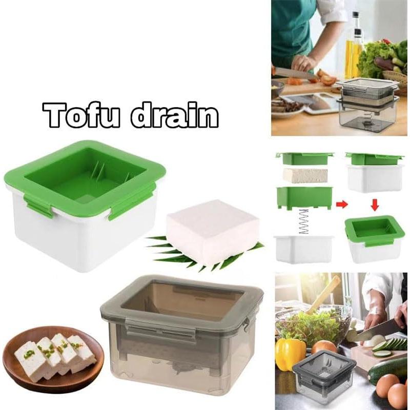 Molde Prensador de Tofu NIWWIN Gris - Kit Drenaje y Prensa