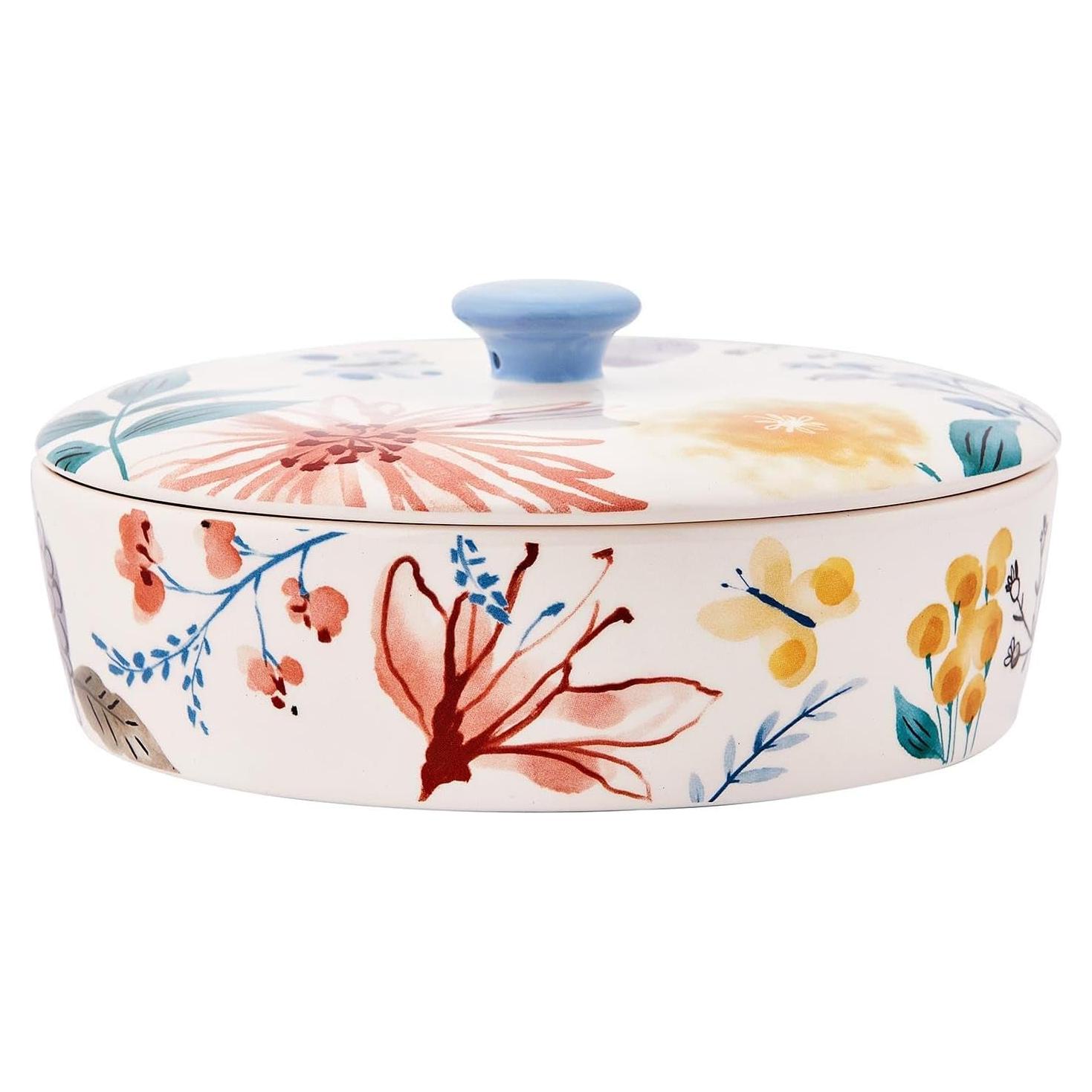 Calentador de Tortillas Cerámico Bico Sinfonía Flores 22.6 cm