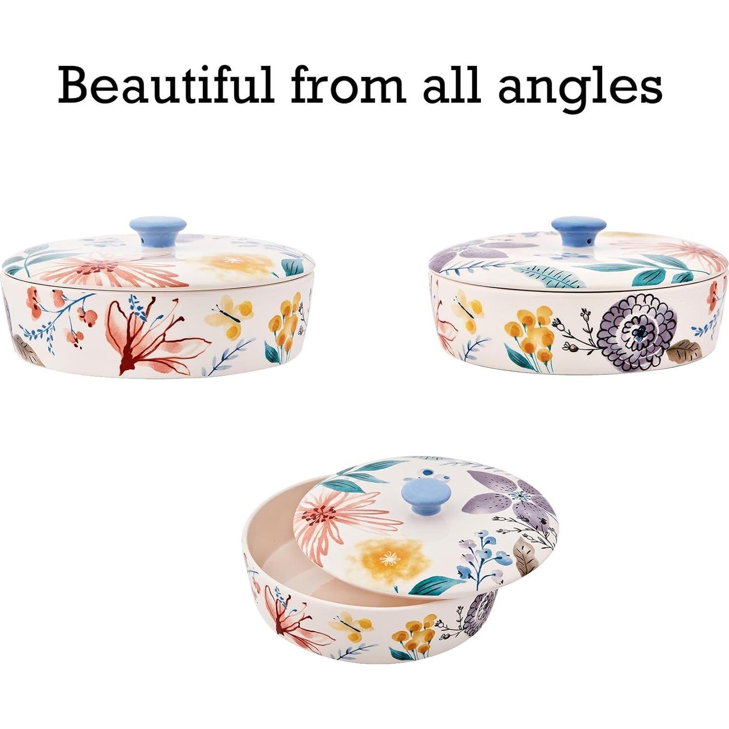 Calentador de Tortillas Cerámico Bico Sinfonía Flores 22.6 cm