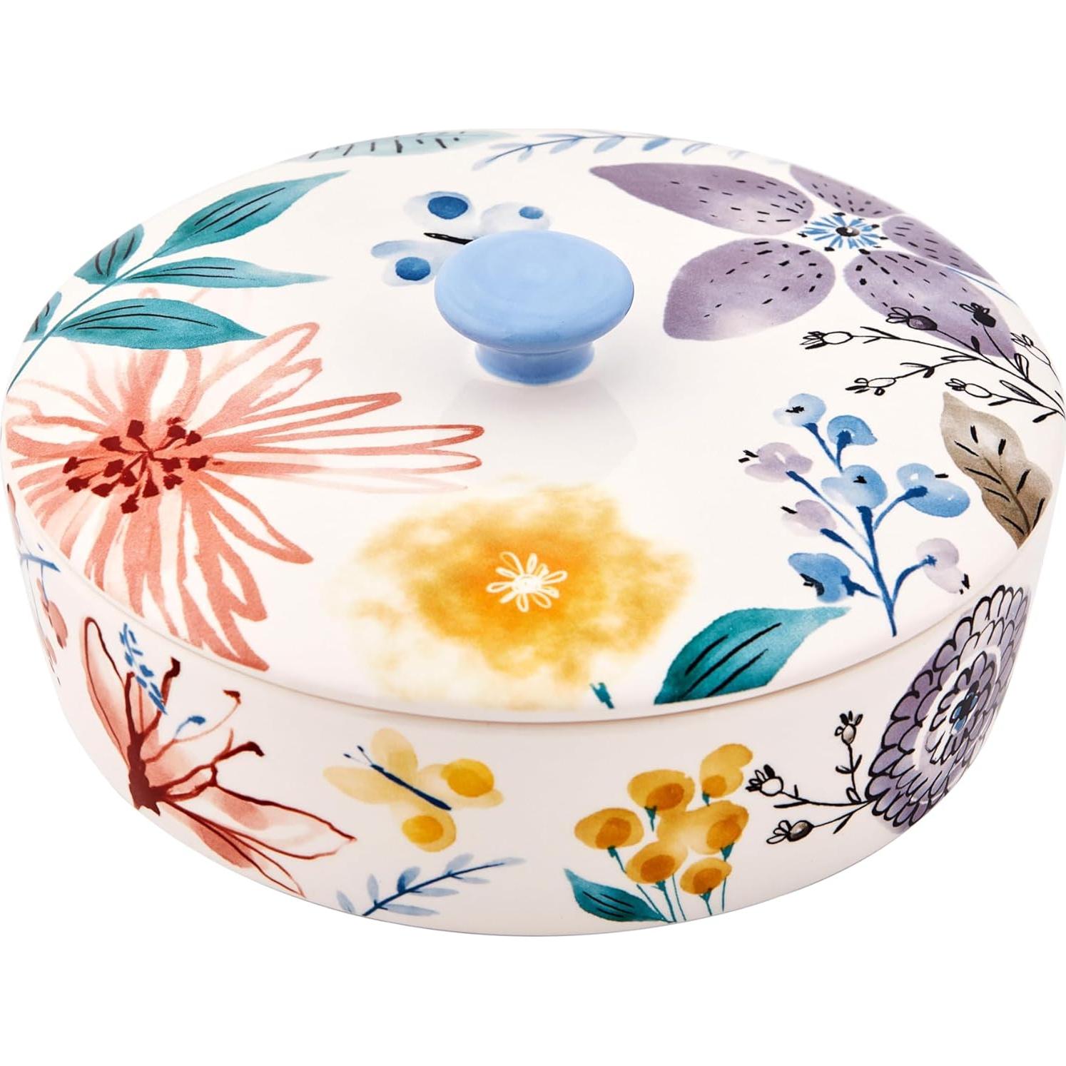 Calentador de Tortillas Cerámico Bico Sinfonía Flores 22.6 cm