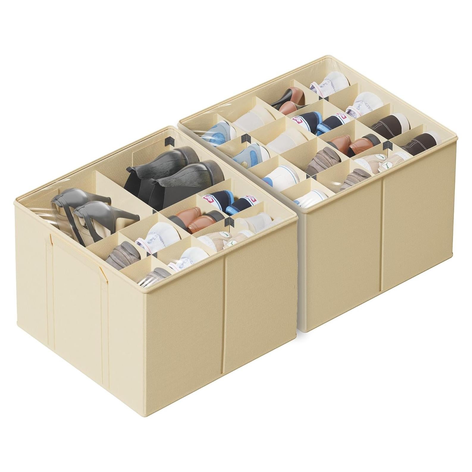 Organizador de Zapatos SUOCO 2 Piezas con Tapa Transparente