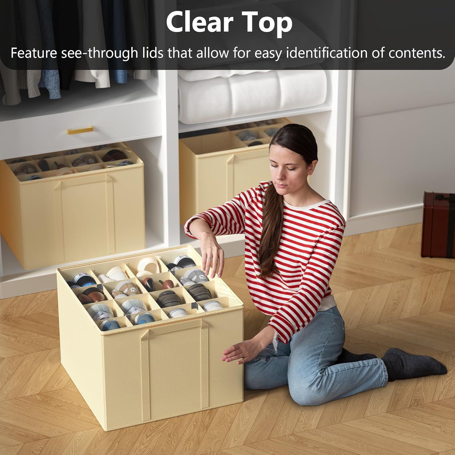 Organizador de Zapatos SUOCO 2 Piezas con Tapa Transparente