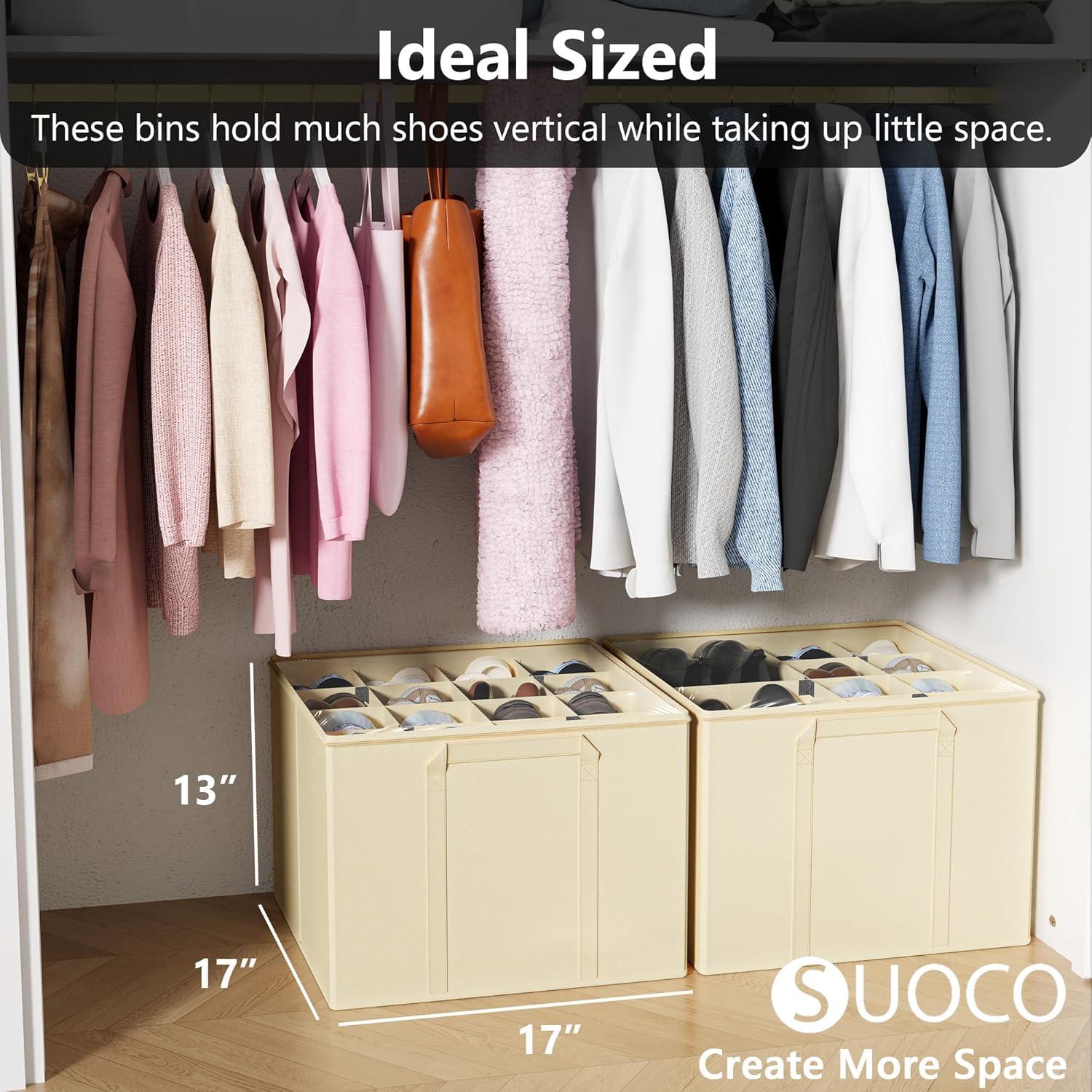 Organizador de Zapatos SUOCO 2 Piezas con Tapa Transparente