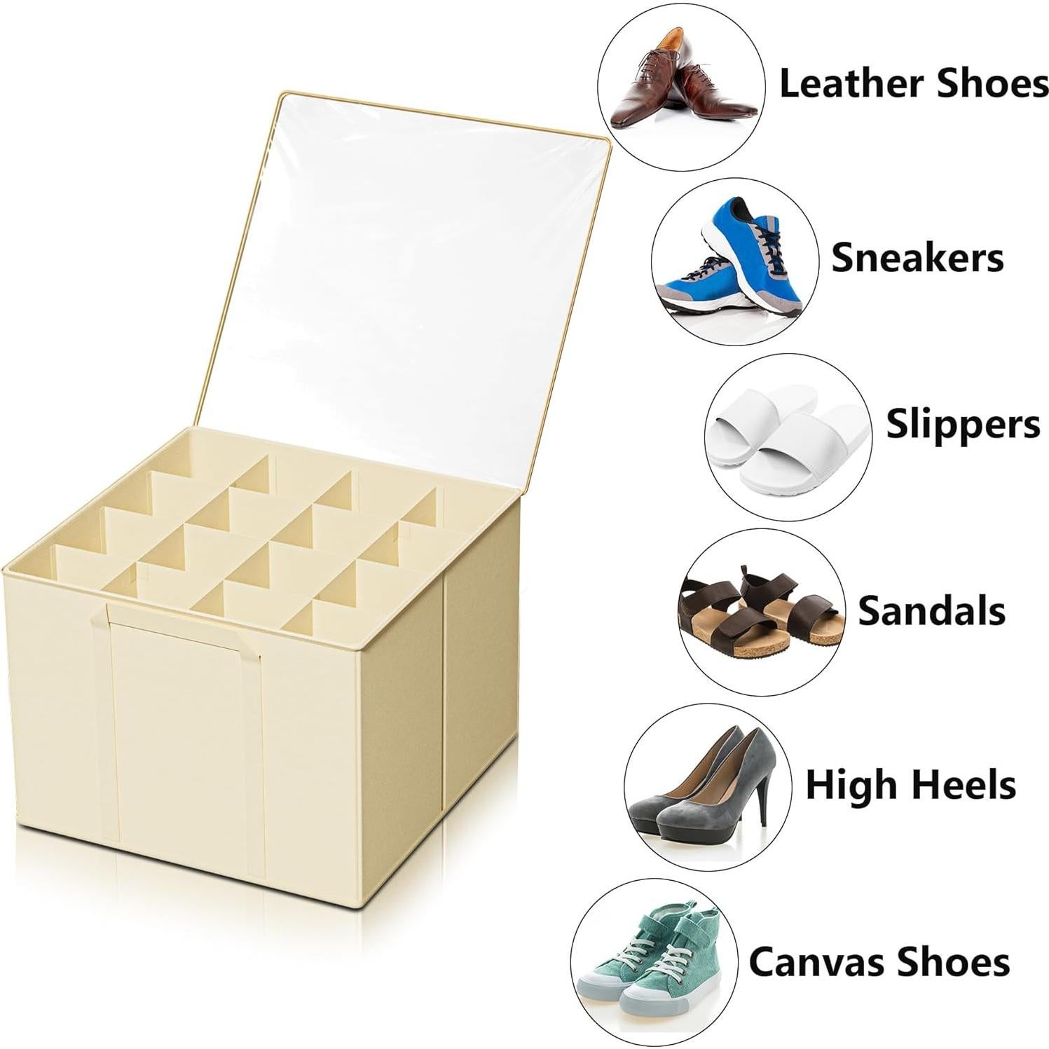 Organizador de Zapatos SUOCO 2 Piezas con Tapa Transparente