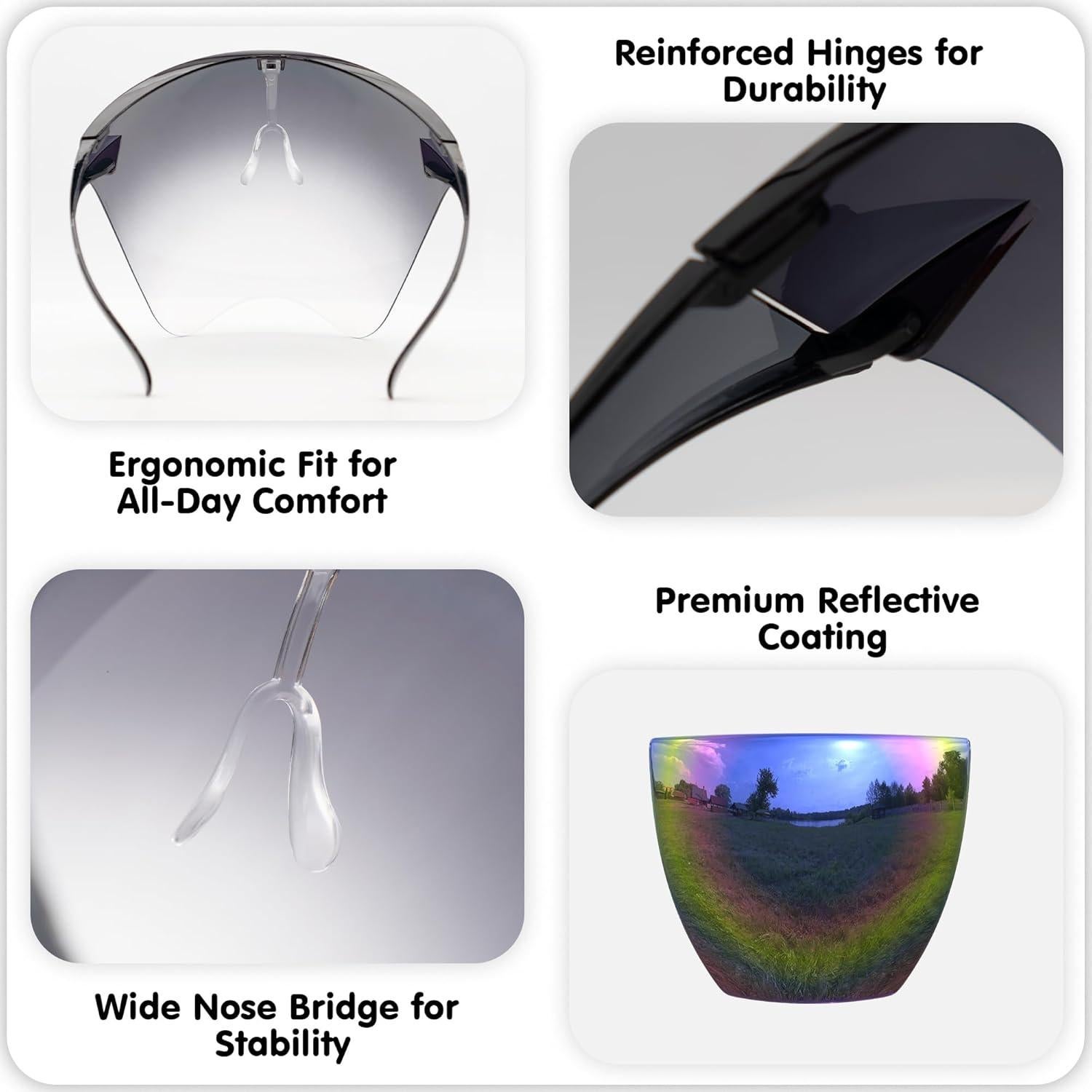 Gafas de Cara Completa MAYOKEN, Visera Antirreflejo Negra