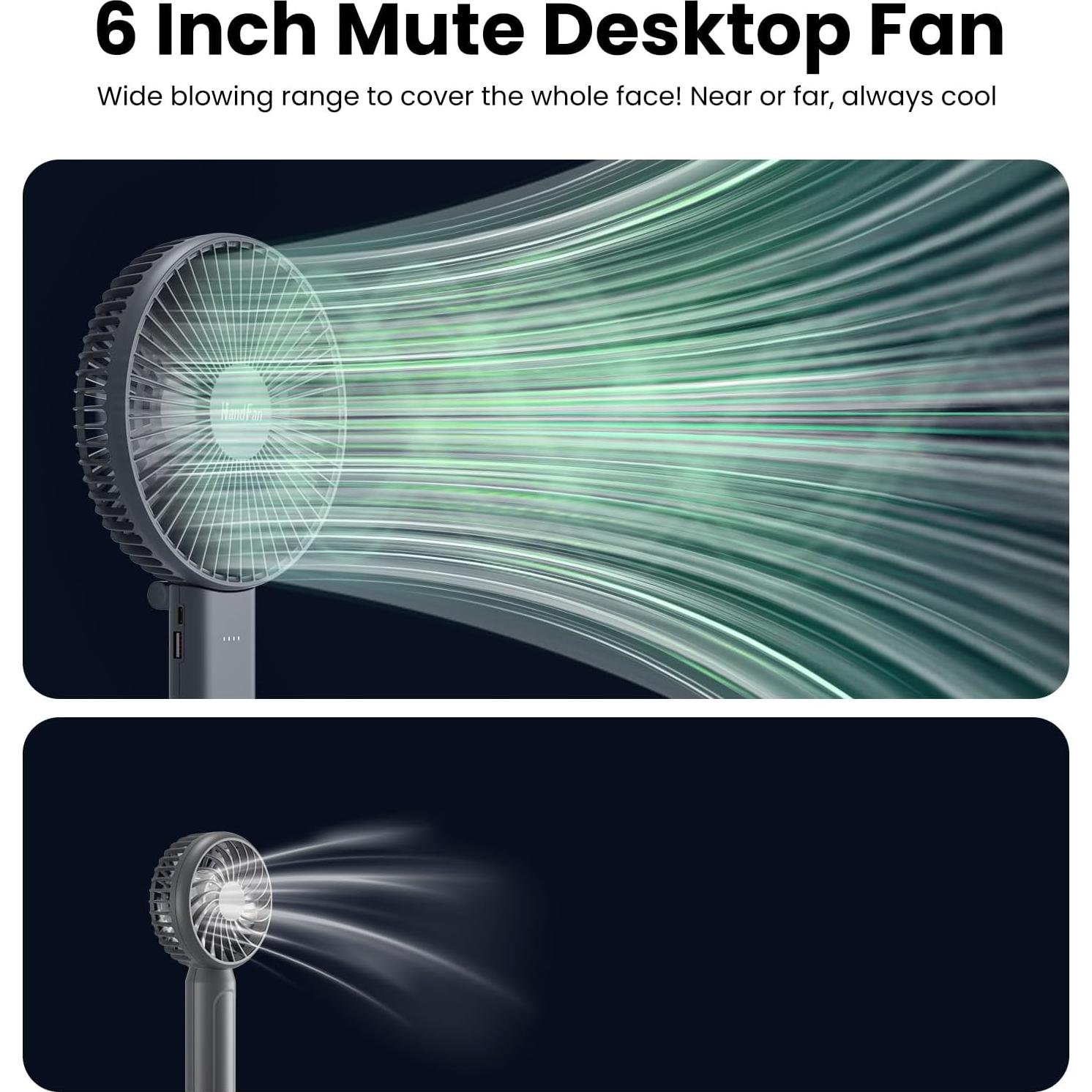 Ventilador de Mano HandFan 6 Pulgadas Plegable 4000mAh