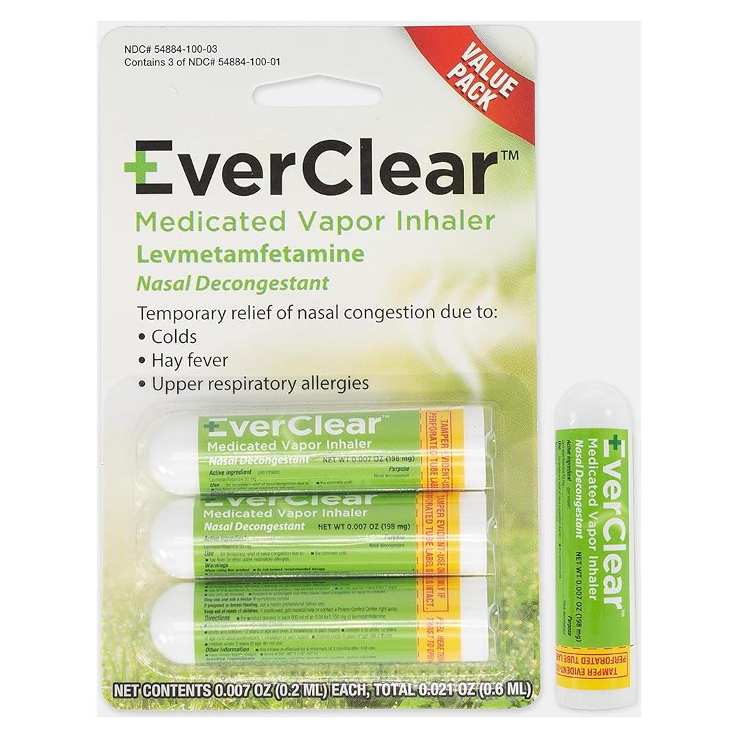 Inhalador Medicado EverClear 3 Paquete 0.2 ml Descongestionante