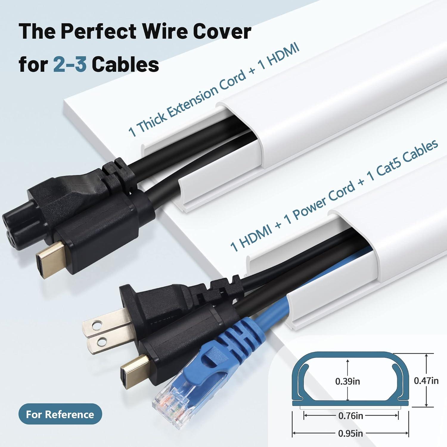 Kit Ocultador de Cables ZhiYo 172.72cm Blanco 4 Secciones
