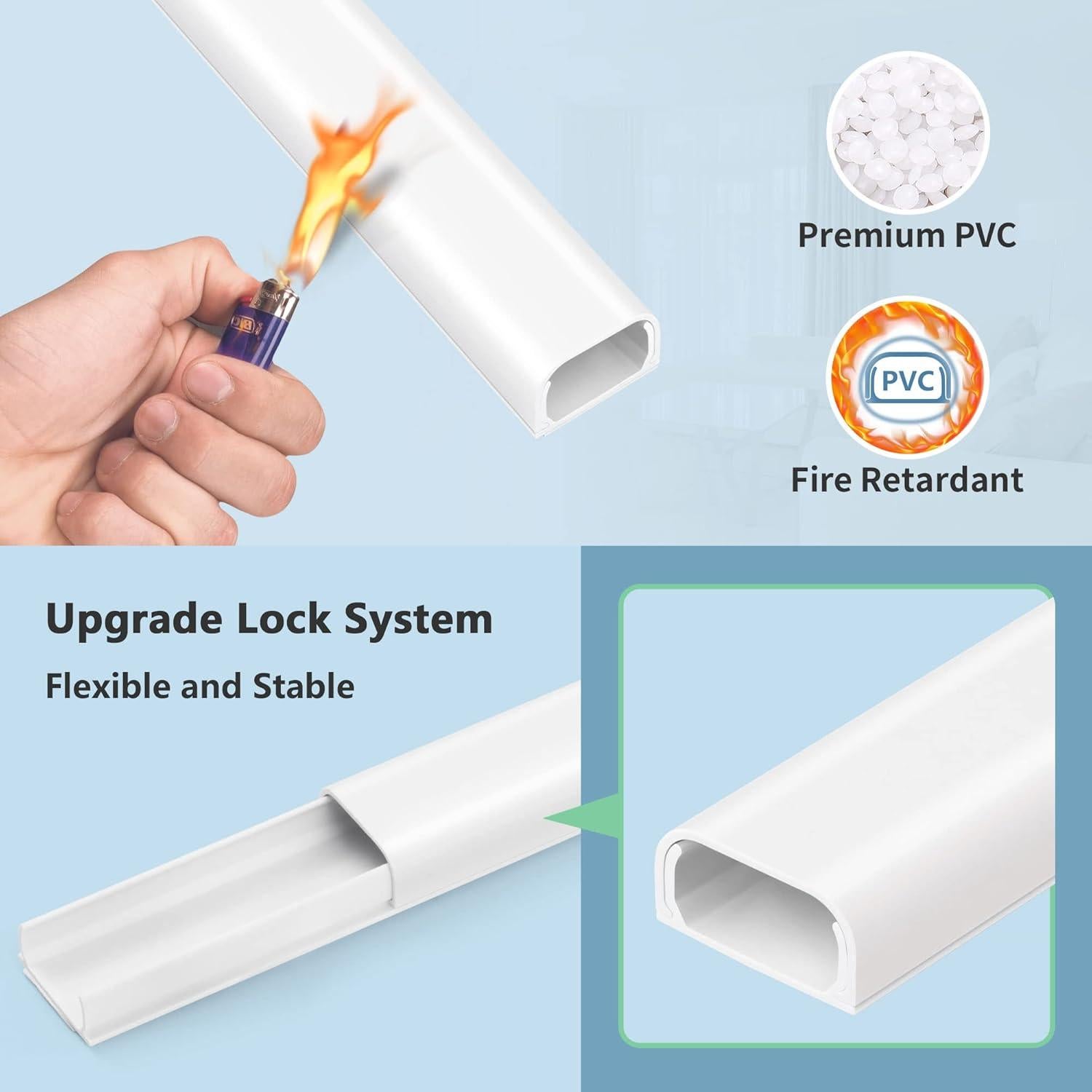 Kit Ocultador de Cables ZhiYo 172.72cm Blanco 4 Secciones