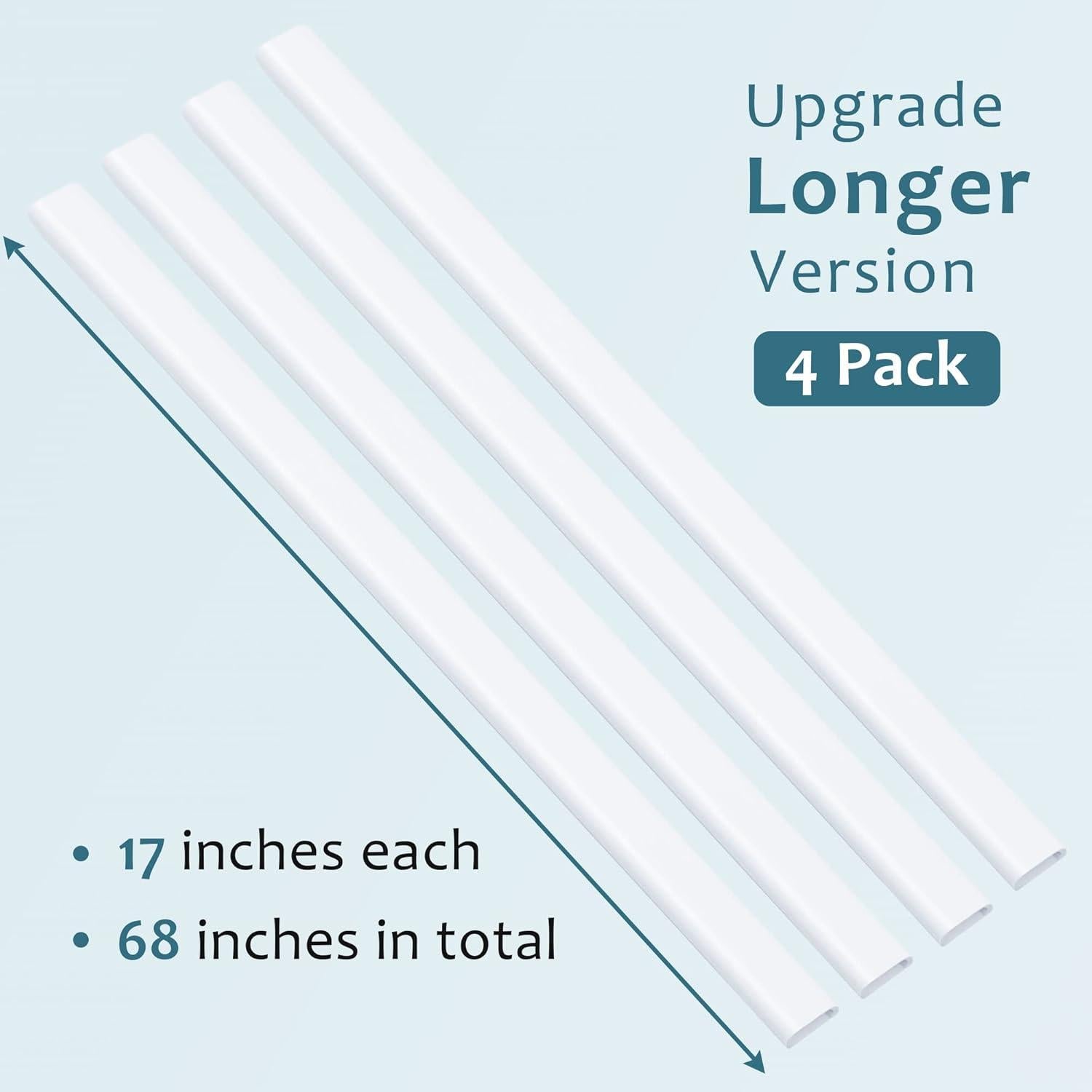 Kit Ocultador de Cables ZhiYo 172.72cm Blanco 4 Secciones