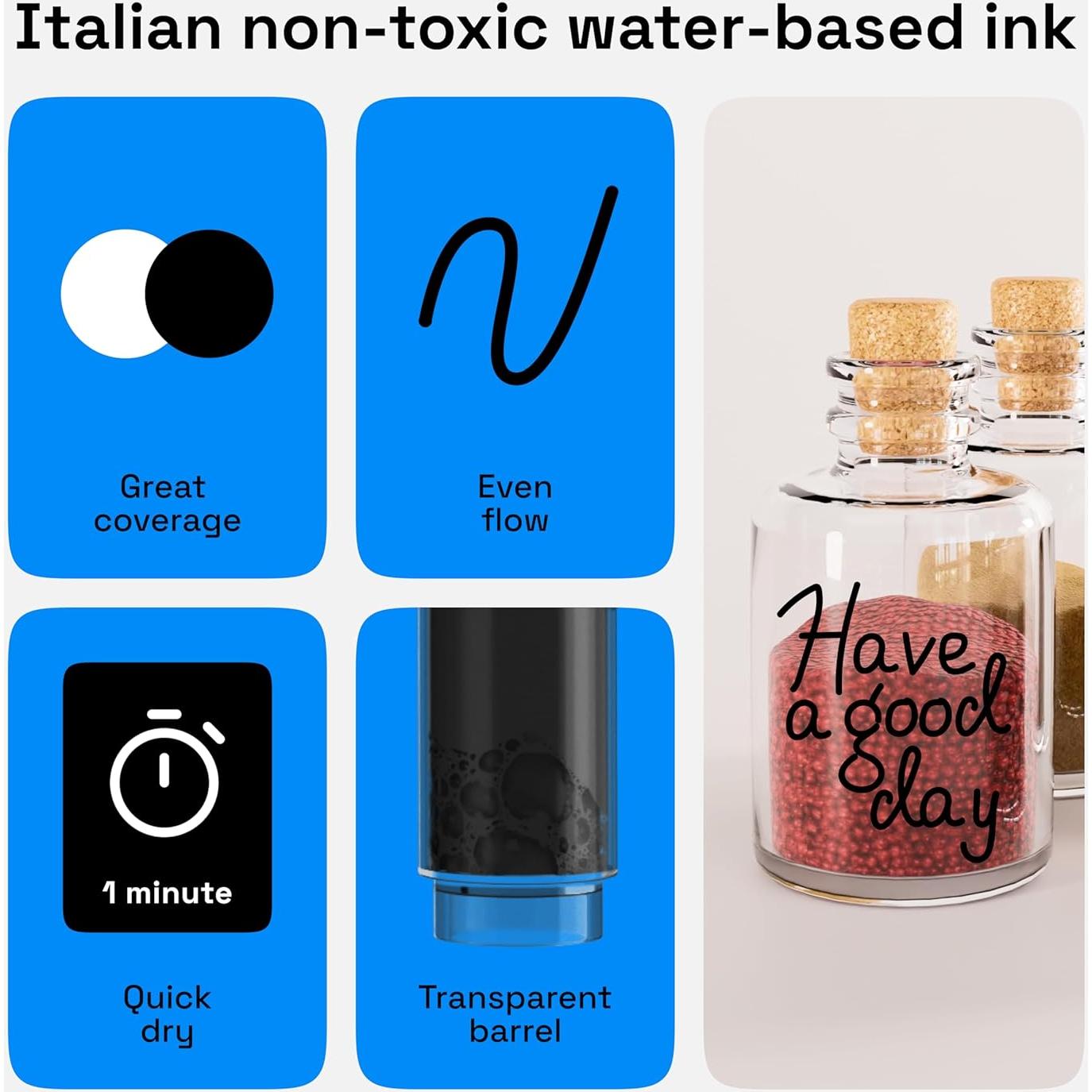 Marcadores de Pintura Acrílica Negros Artistro - 3mm - 2 Unidades