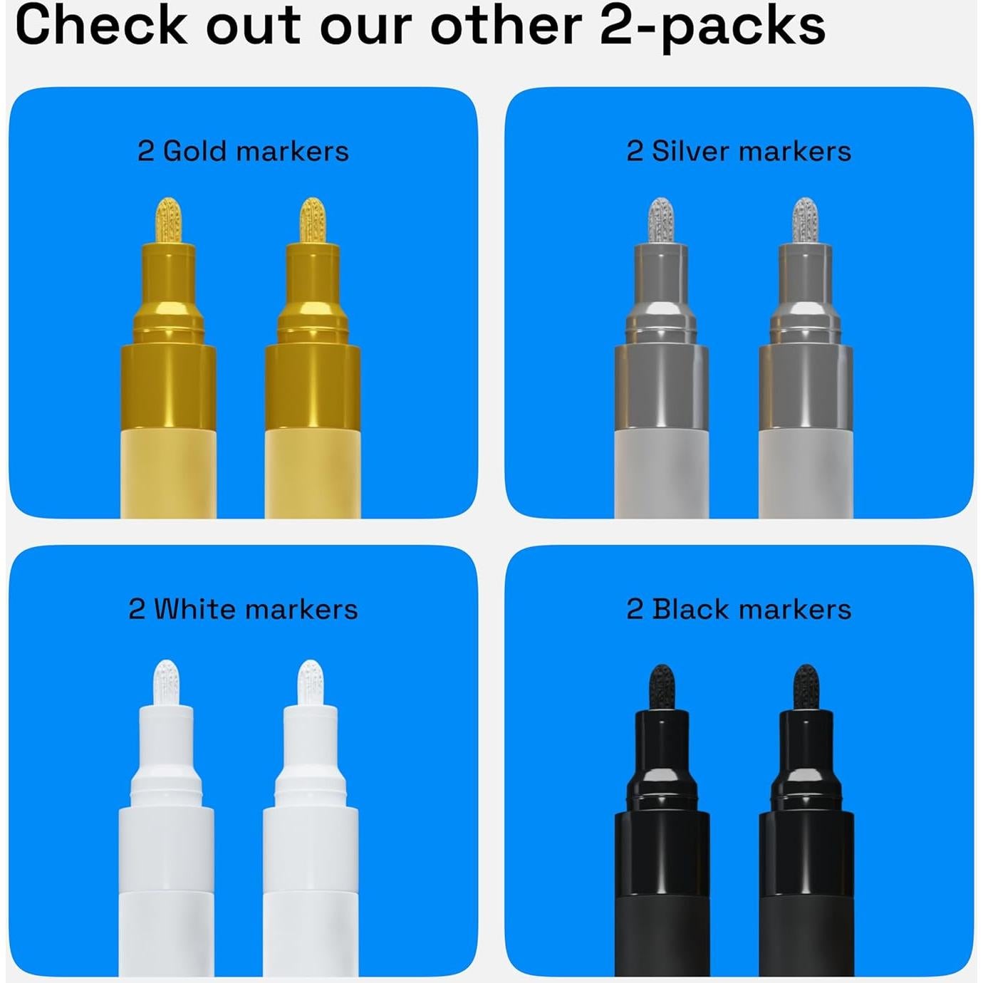 Marcadores de Pintura Acrílica Negros Artistro - 3mm - 2 Unidades