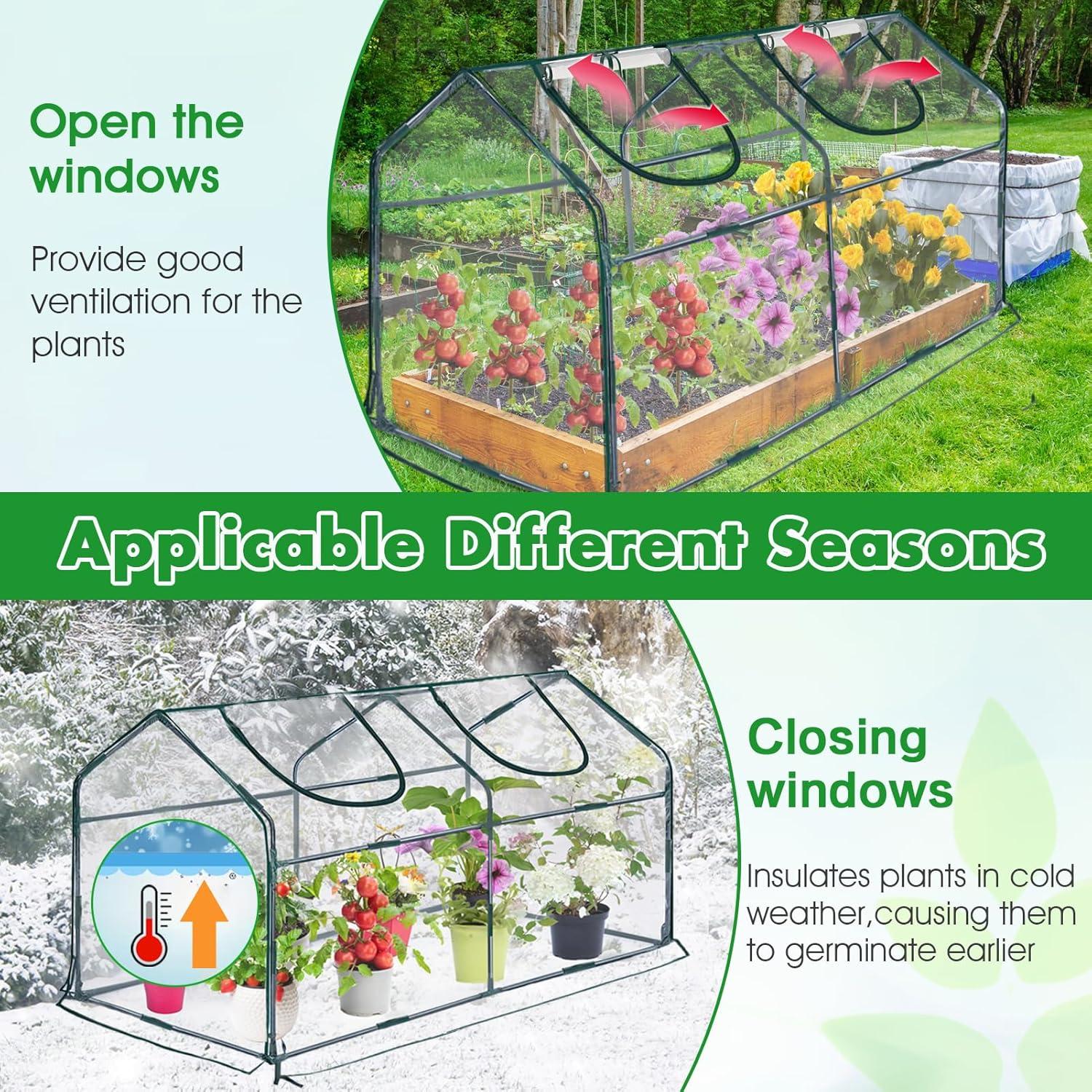 Mini Invernadero Portátil KBOROVER 180x91x91 cm Transparente